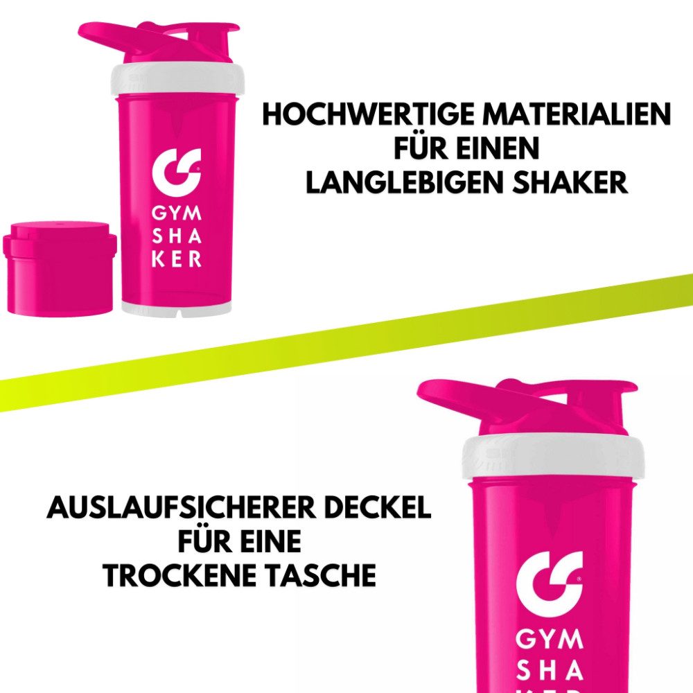 GYMSHAKER Protein Shaker mit Pulverfach - Trinkflasche für Fitness, Sport & Bodybuilding – Bild 4 von 5