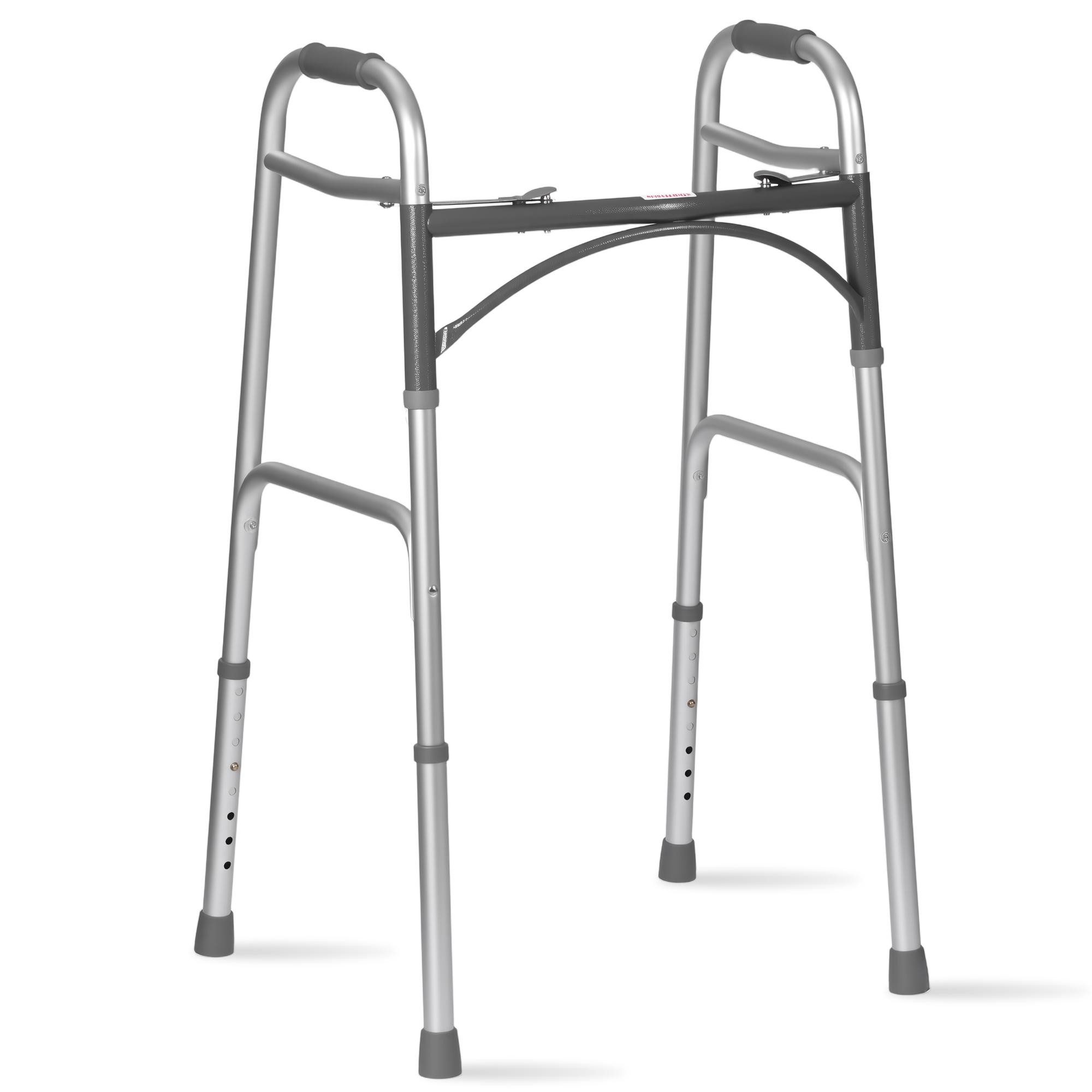 BBG Unterarmkrücke Höhenverstellbarer faltbarer Gehwagen aus Aluminium, mit Anti-Rutsch-Silikon, One-Click-Faltsystem, komfortabel, leicht tragbar, bis 100 kg belastbar