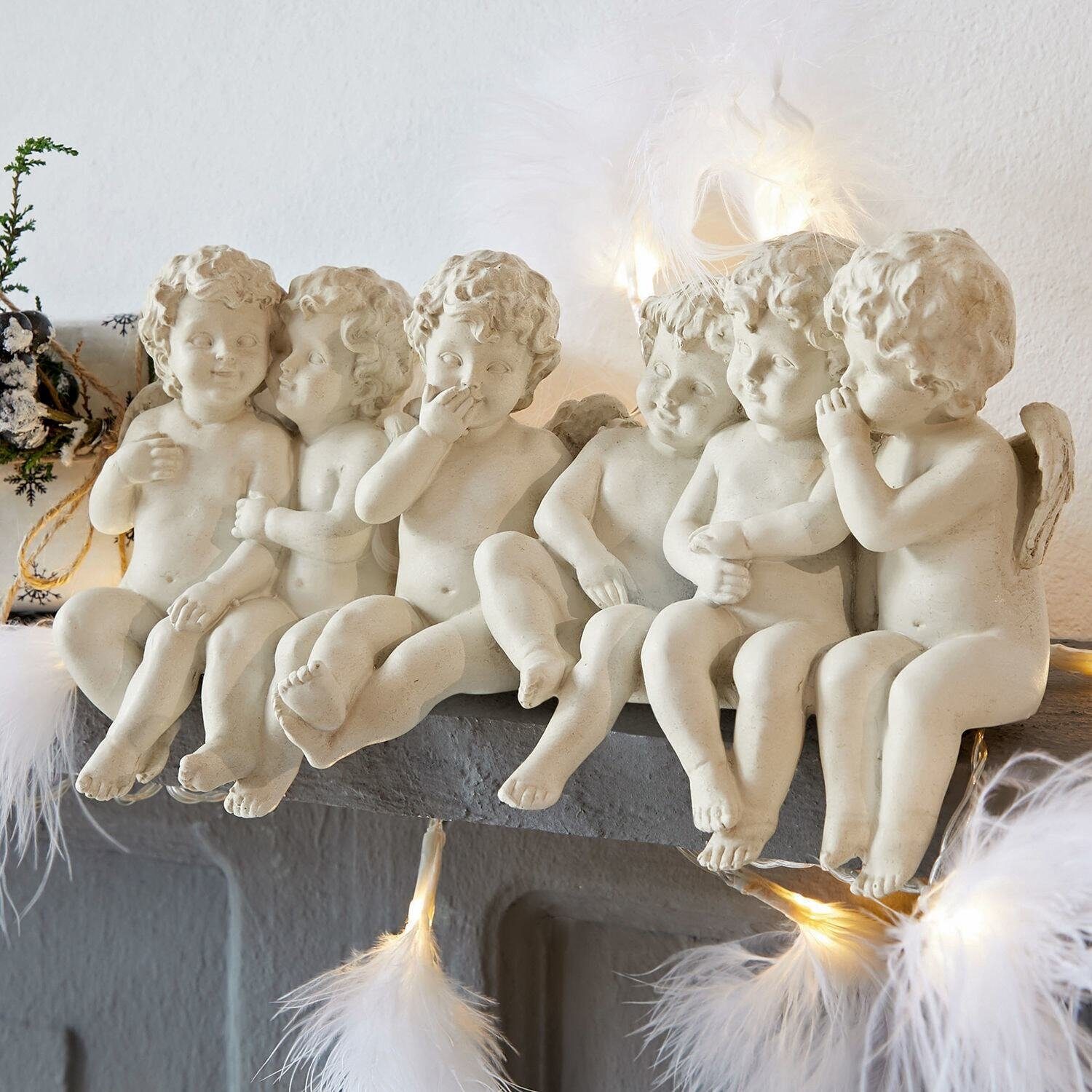 Mirabeau Weihnachtsfigur Engel Léon antikweiß
