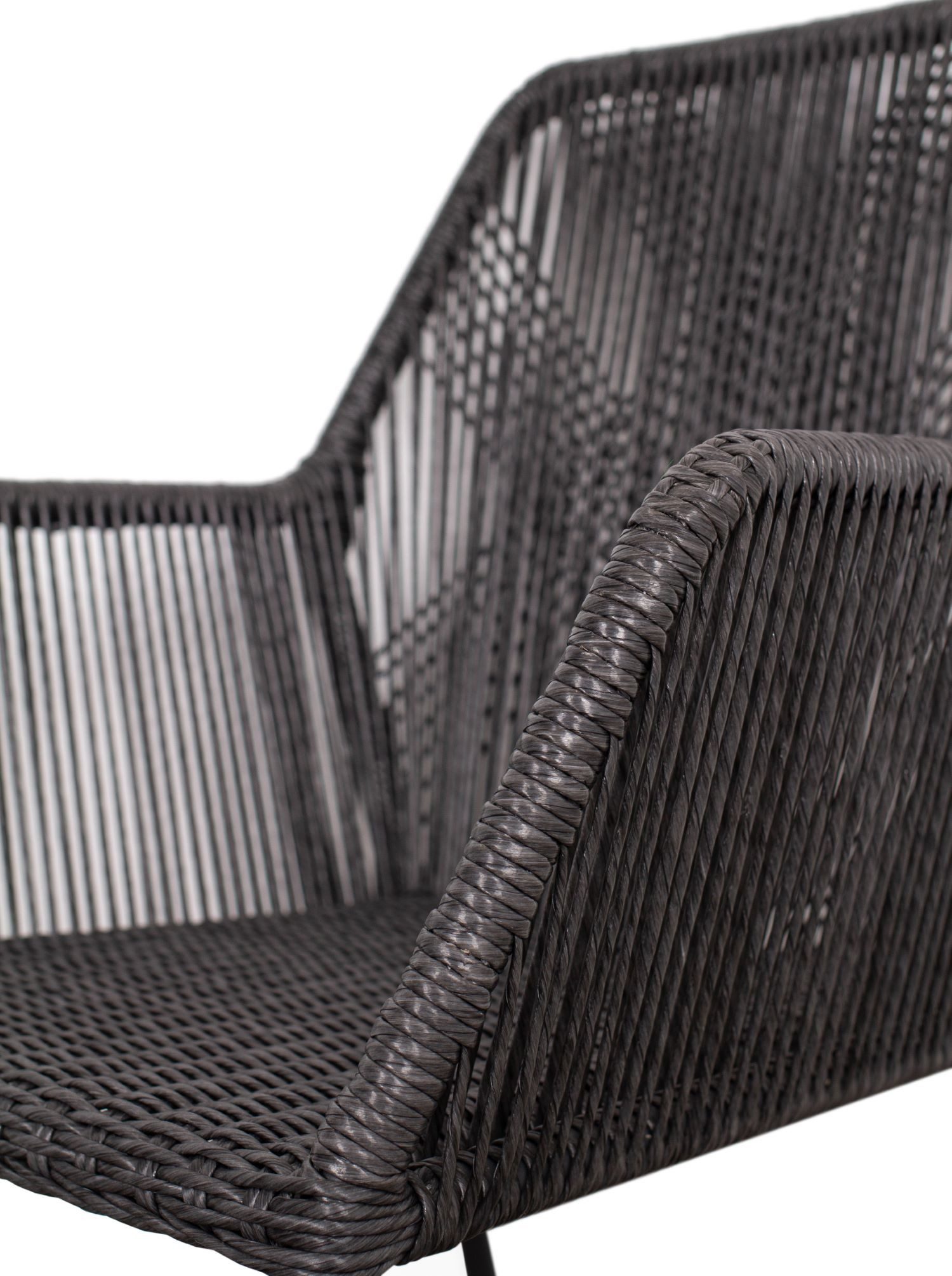 deVries Gartenstuhl Diningsessel Adora - PE twisted light coal (2er Set), Aluminiumgestell, bequemes Sitzkissen, twisted PE-Geflecht