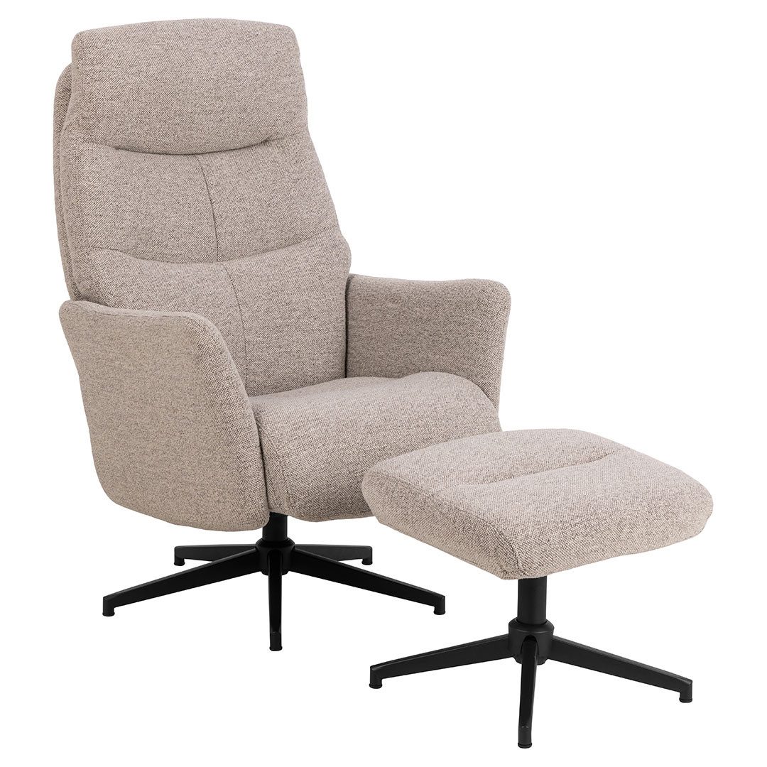 ACTONA GROUP Relaxsessel London Sessel Relaxsessel mit Fußhocker Bouclé Bei