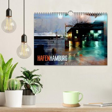 CALVENDO Wandkalender Hafen Hamburg (Wandkalender 2024 DIN A4 quer), CALVENDO Monatskalender