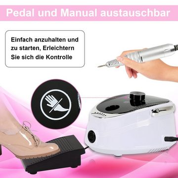 Clanmacy Maniküre-Pediküre-Set Elektrische Nagelfräser Pediküre Fußpflegegerät Bits Fräser Maniküre