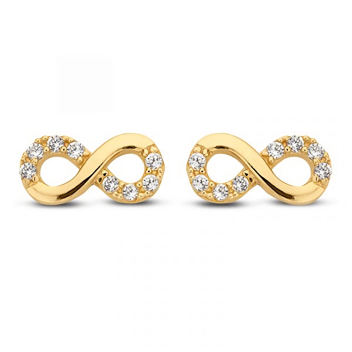 NICEANDnoble Paar Ohrstecker 585er Gelbgold Ohrstecker Infinity mit Zirkoni günstig online kaufen