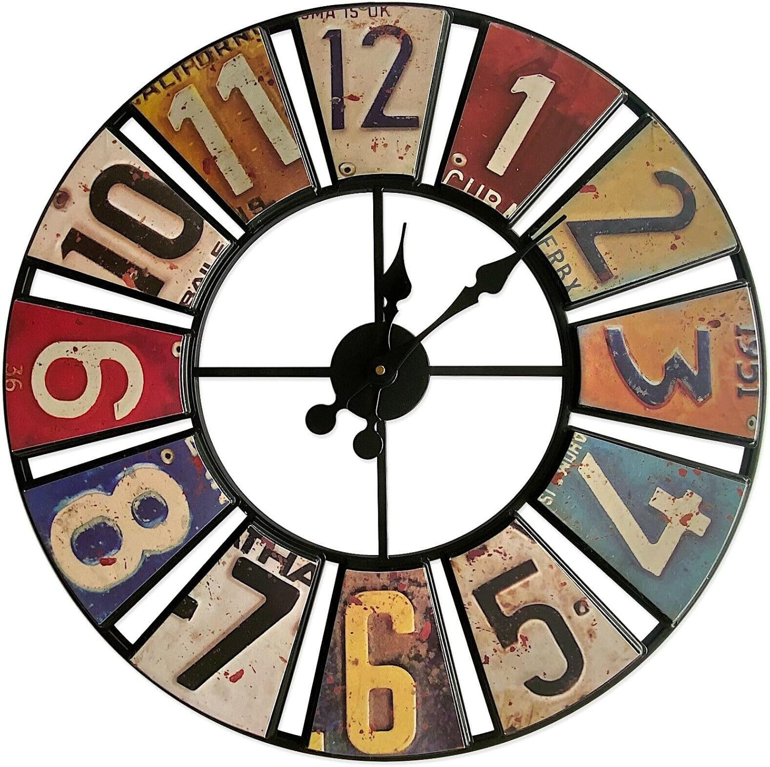 Uzman Wanduhr Wanduhr XXL 58cm - Geräuschlose Retro Uhr aus Metall modern Dekouhr