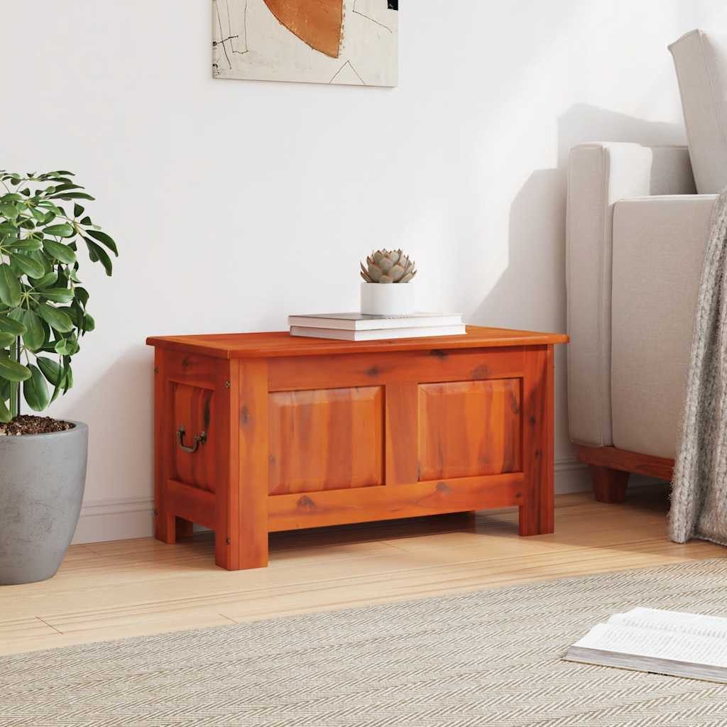 vidaXL Aufbewahrungsbox Truhe mit Deckel Braun Massivholz (1 St)