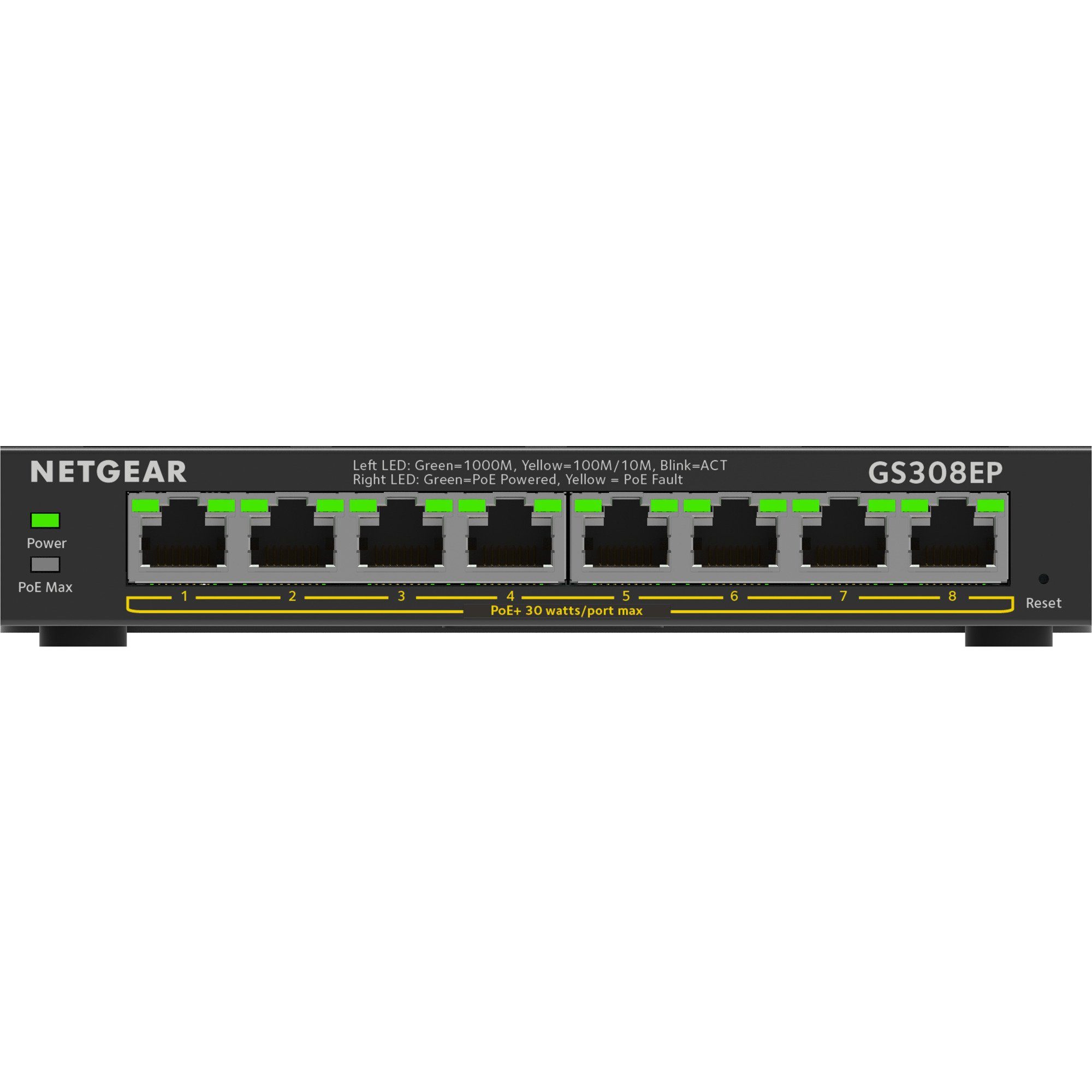 NETGEAR Netgear GS308EP, Netzwerk-Switch Switch