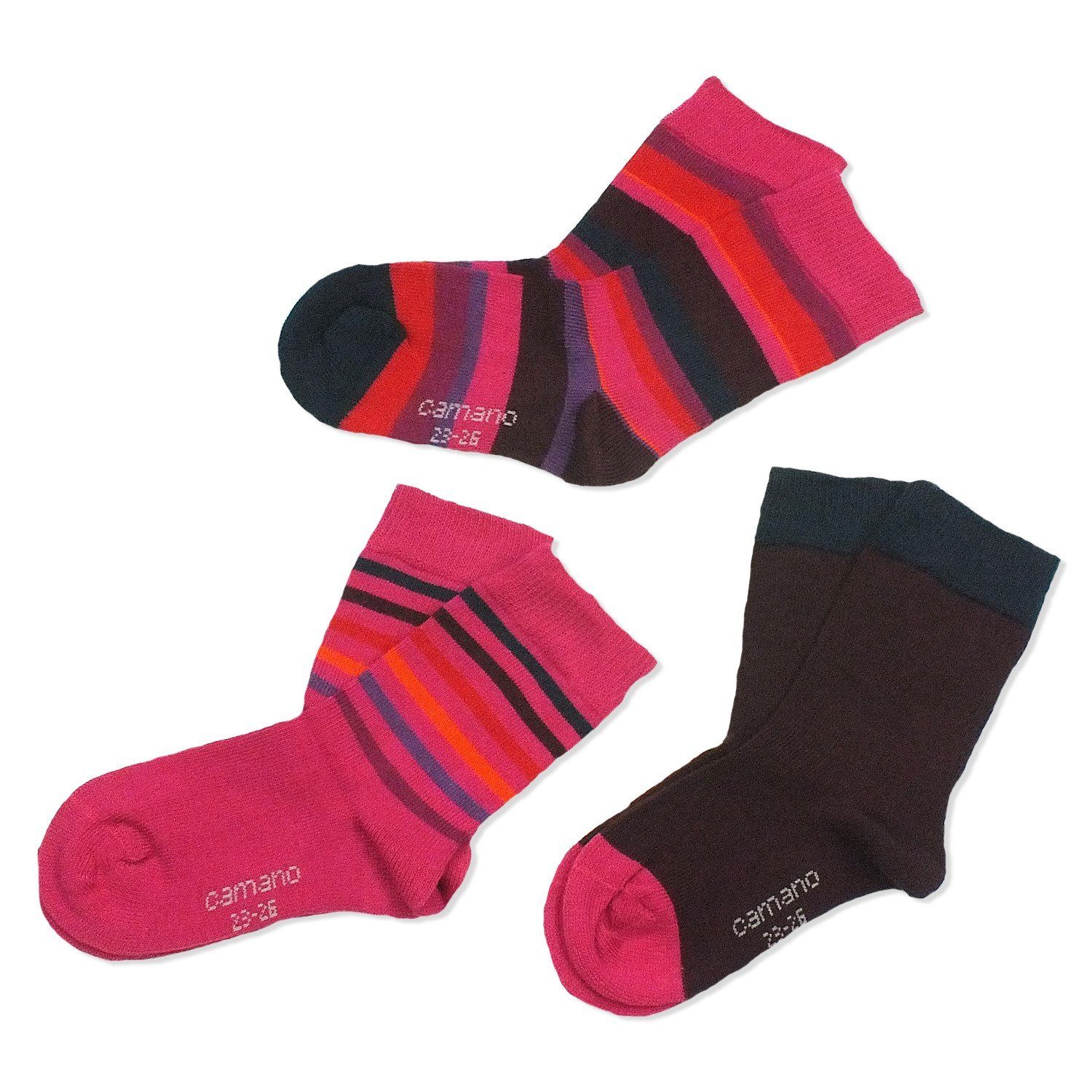 Camano Langsocken CA3822 (Packung, 3-Paar, 3 Paar) Kinder Socken, Jungen & Mädchen mit Baumwolle, Kindersocken