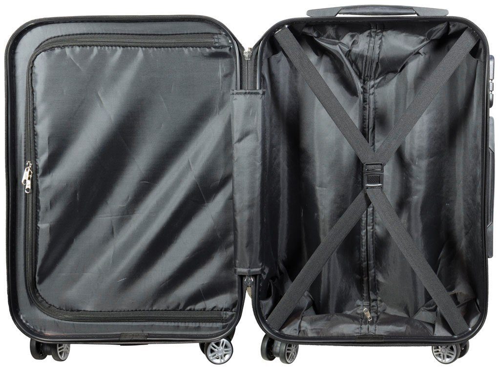 Trendyshop365 Hartschalen-Trolley Beach, bunter Koffer mit Strand-Motiv, 3 Größen, Zahlenschloss, Polycarbonat, Dehnfalte