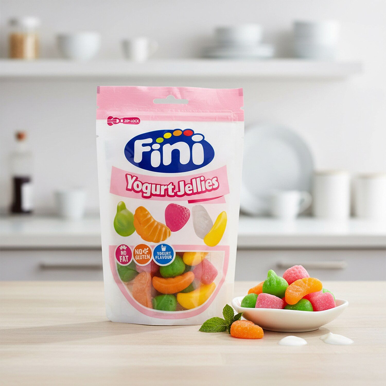 Fini Süßigkeit, 1 x 165 g, Fini Yogurt Jellies – Fruchtgummis mit Joghurtgeschmack
