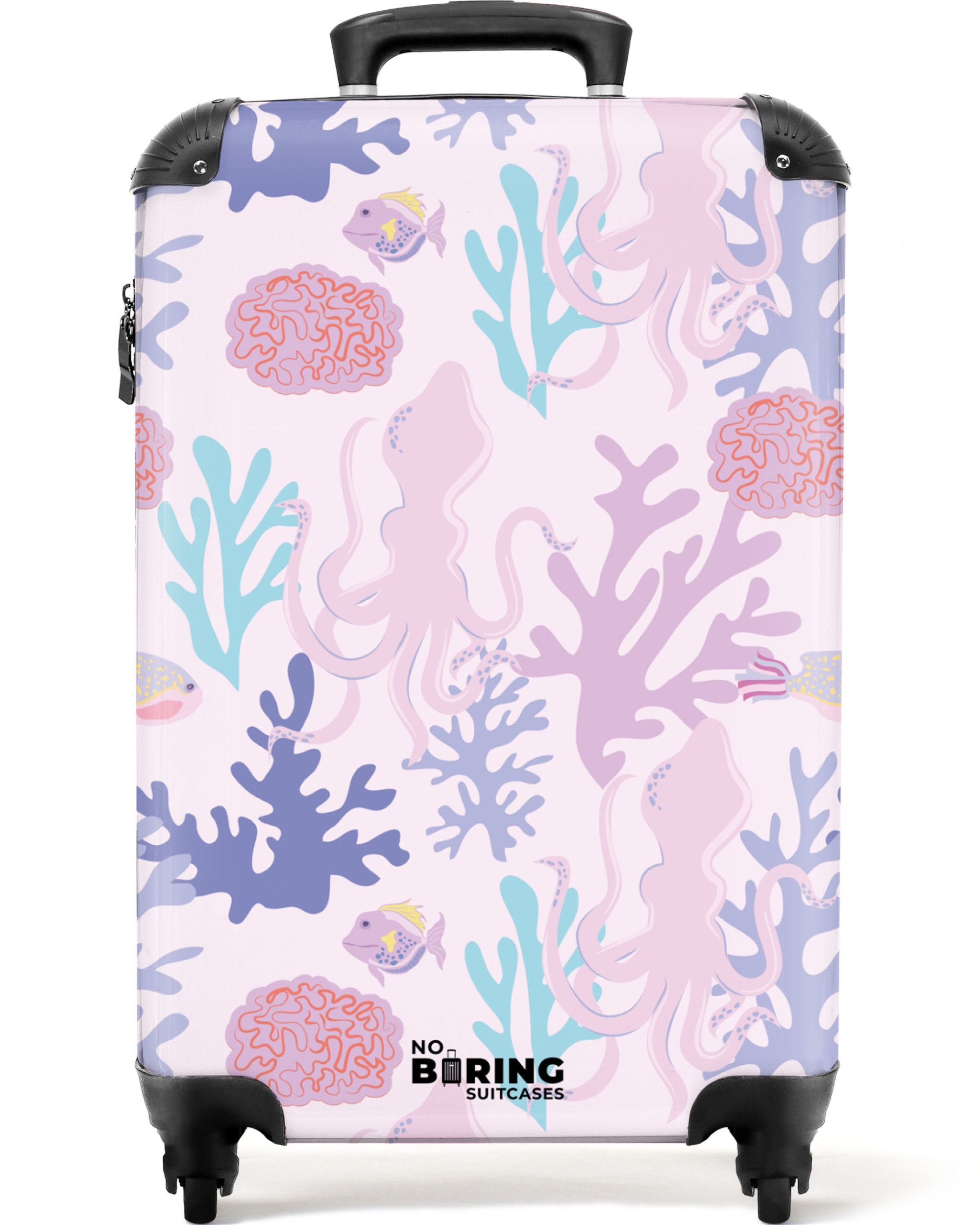 NoBoringSuitcases.com© Hartschalen-Trolley Rosa mit Unterwasseraufdruck 55x günstig online kaufen