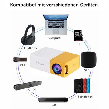 yozhiqu Kompakter und tragbarer Projektor für Multimedia-Anwendungen Portabler Projektor (HD 1080P Auflösung für ein beeindruckendes Heimkinoerlebnis)