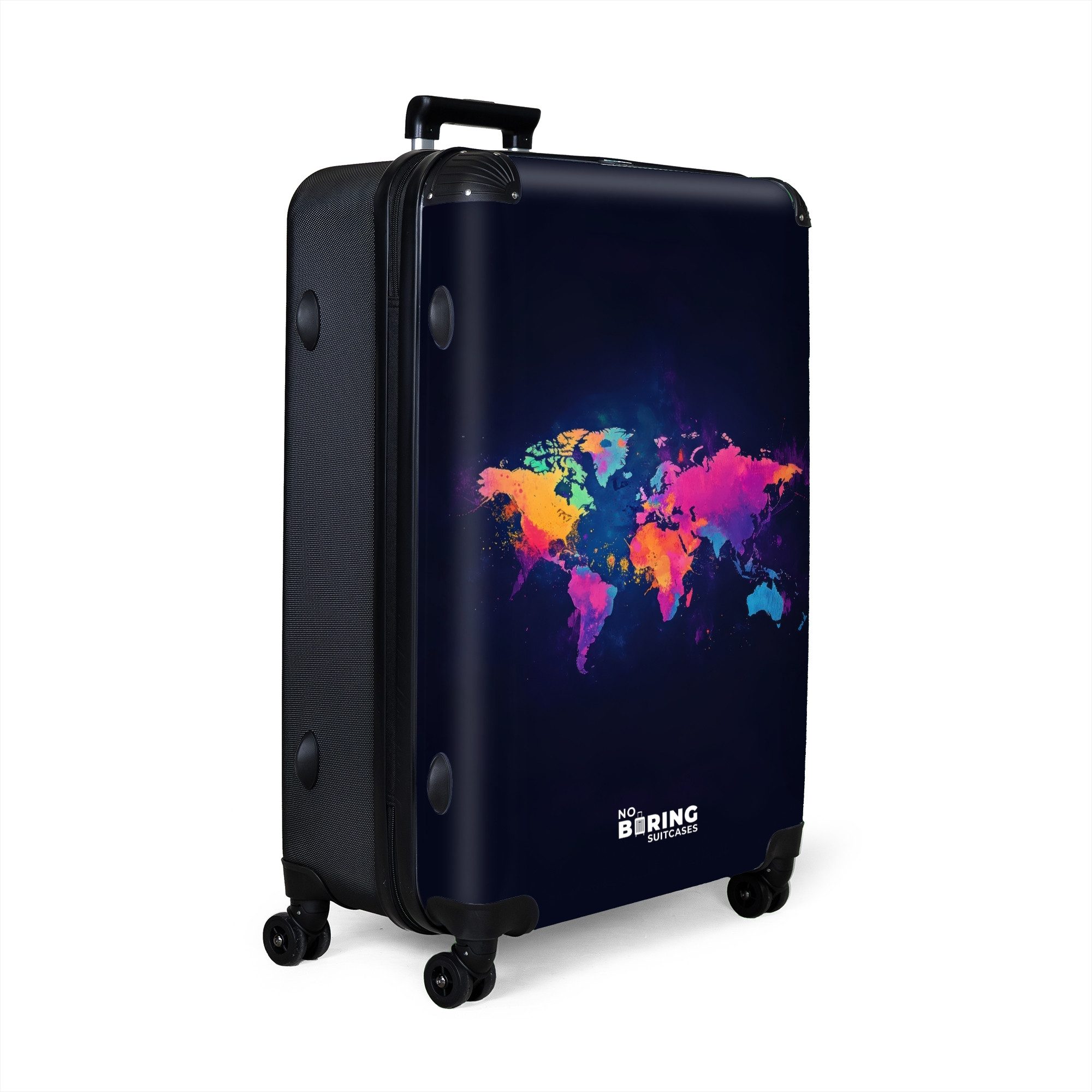 NoBoringSuitcases.com© Hartschalen-Trolley Weltkarte - Bunt - Graffiti 77 c günstig online kaufen