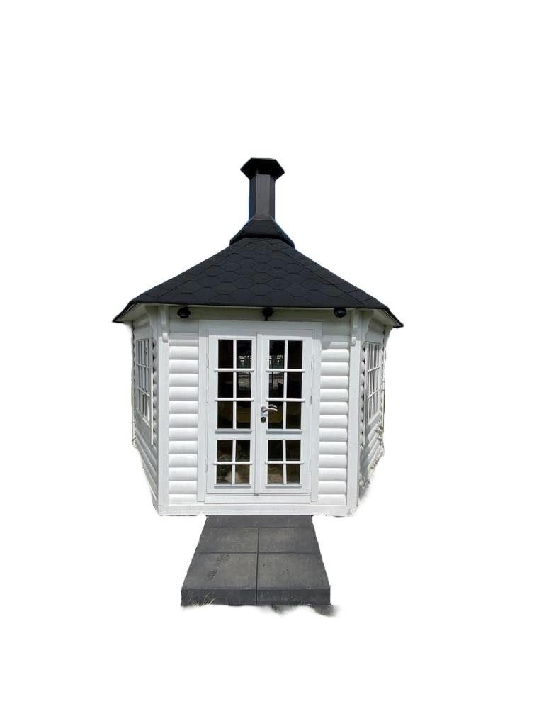 Gartenhaus Weiße Grillhaus Grillhütte Grillhaus Winter Garten Laube 9.2 m²