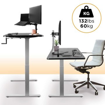 Duronic Tischgestell, TM00 GY Schreibtisch Tischgestell, Manuell höhenverstellbar bis 116 cm, Gestell für Tischplatten bis 160 cm, Tischbein stufenlos einstellbar mit Handkurbel, Computertisch Home Office