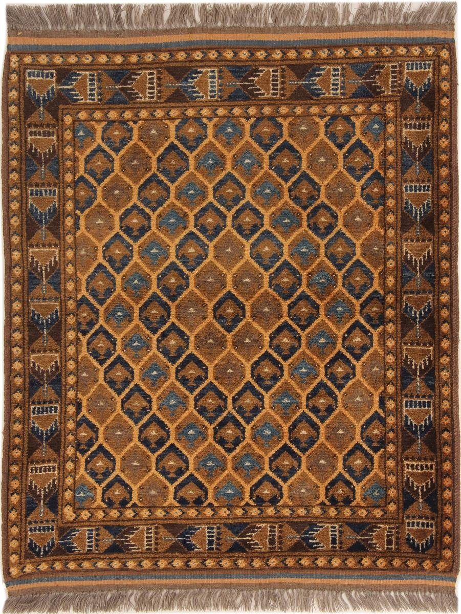 Orientteppich Afghan Mauri 97x113 Handgeknüpfter Orientteppich, Nain Trading, rechteckig, Höhe: 6 mm