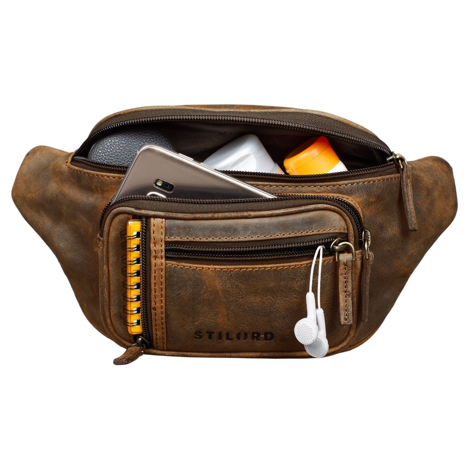 STILORD Bauchtasche "Greg" Bauchtasche / Gürteltasche Echtes Leder für Damen Herren Groß