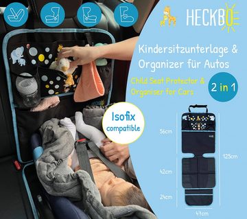 HECKBO Kindersitzunterlage 1x Auto Kindersitzunterlage XL, Schutzunterlage Kindersitz Sitzschutz