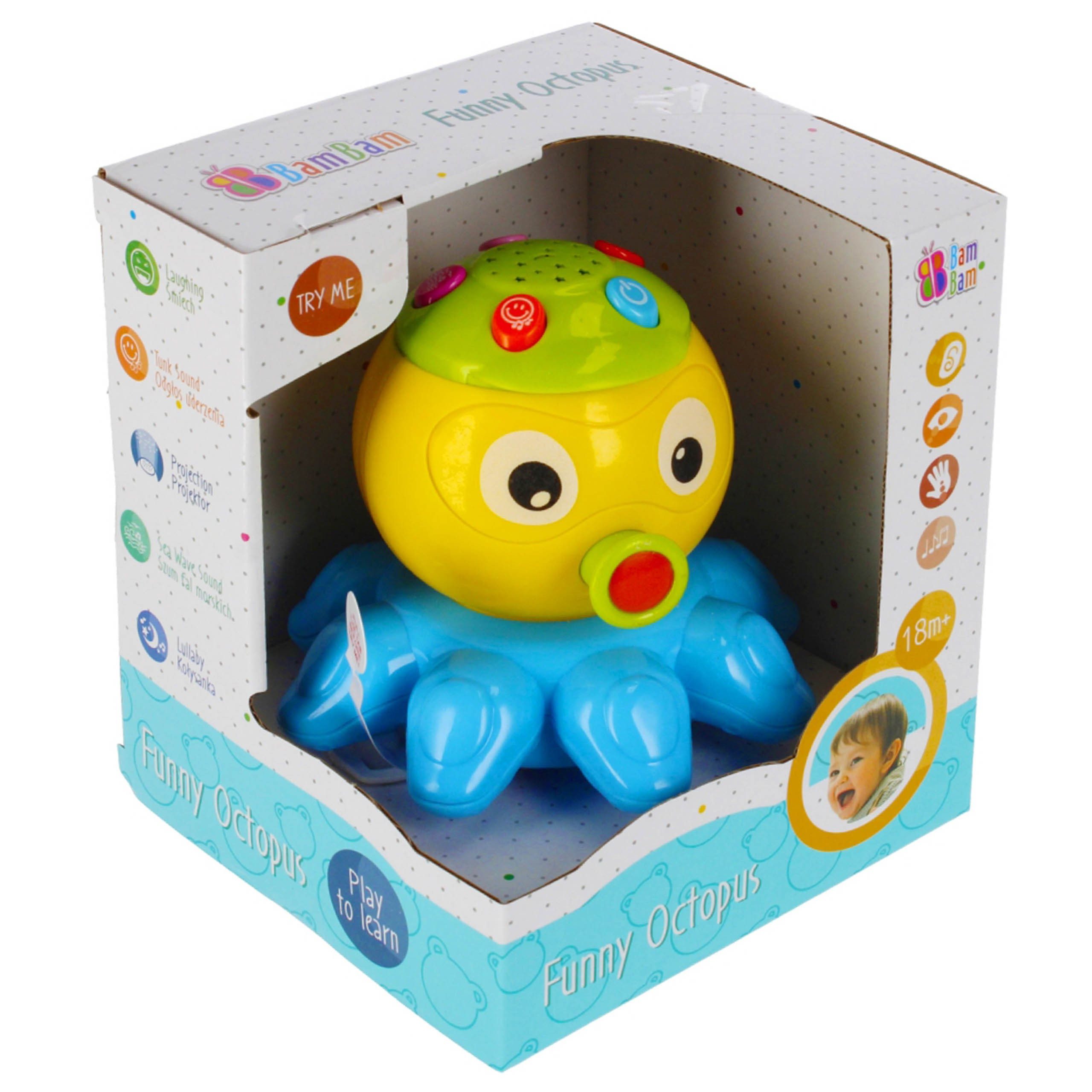 BAM BAM Lernspielzeug Spielen Funny Octopus, pädagogisches Spielzeug für Baby 18m+ BamBam
