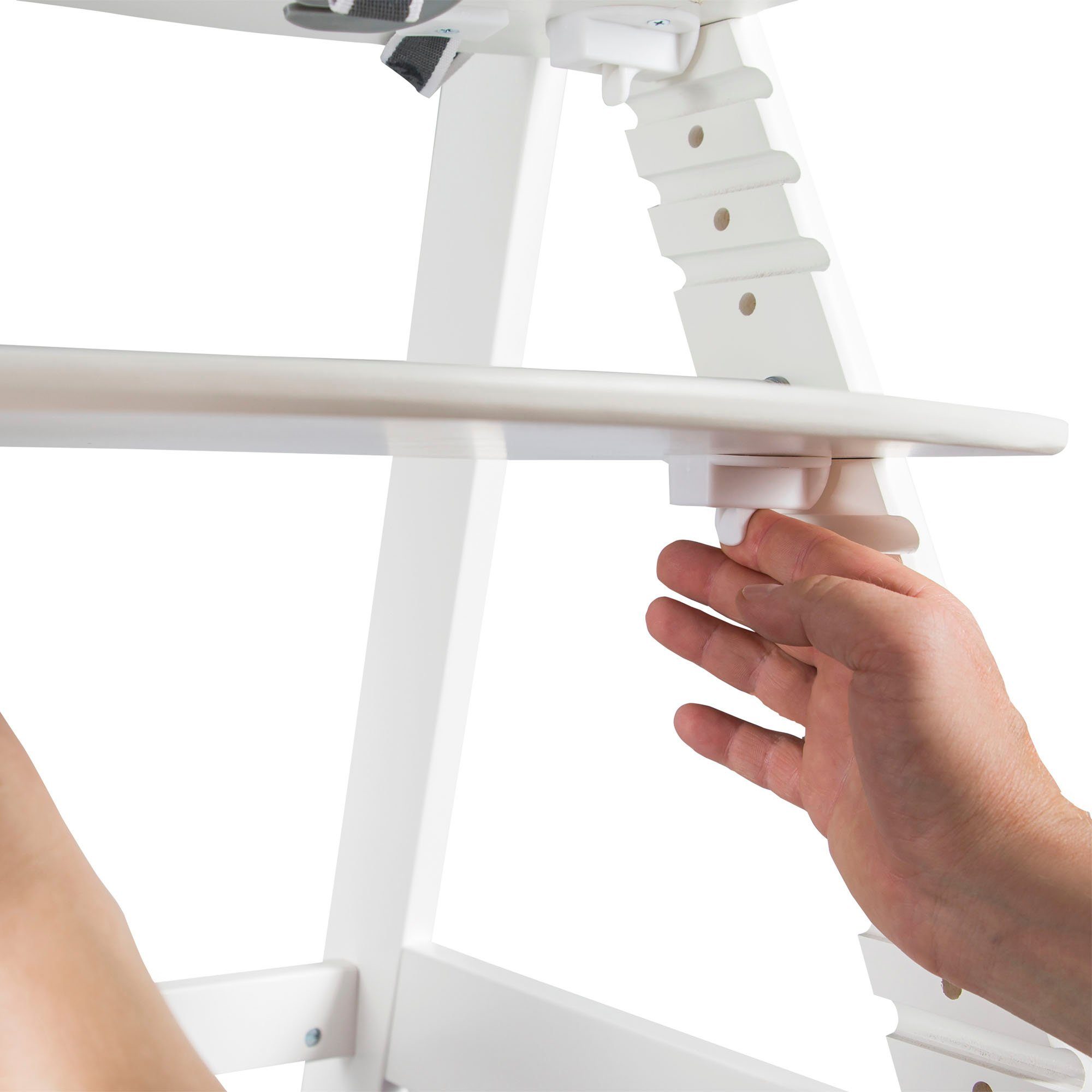 roba® Hochstuhl Treppenhochstuhl Sit Up Click, weiß, aus Holz