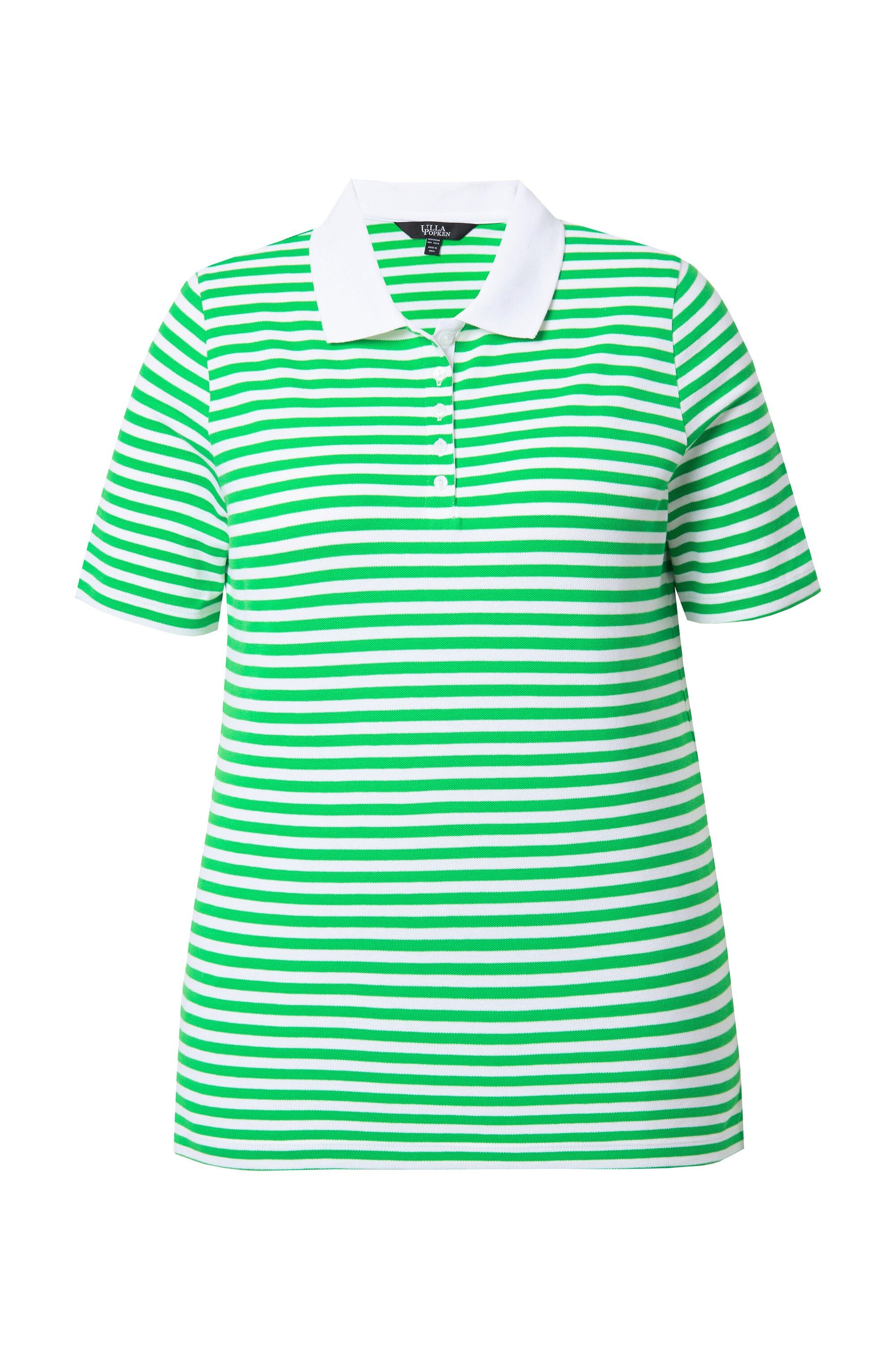 Ulla Popken Poloshirt Poloshirt Classic Fit Piqué Ringel Halbarm günstig online kaufen
