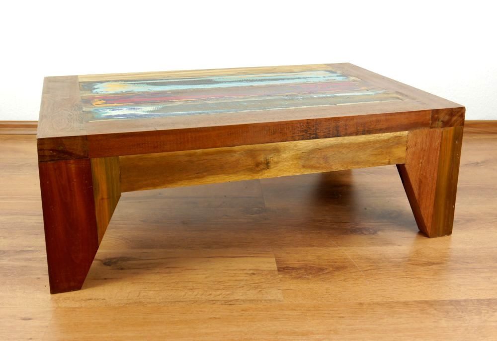livasia Couchtisch livasia Couchtisch aus Java, recyceltes Teakholz/Bootsholz, 80x50x30cm