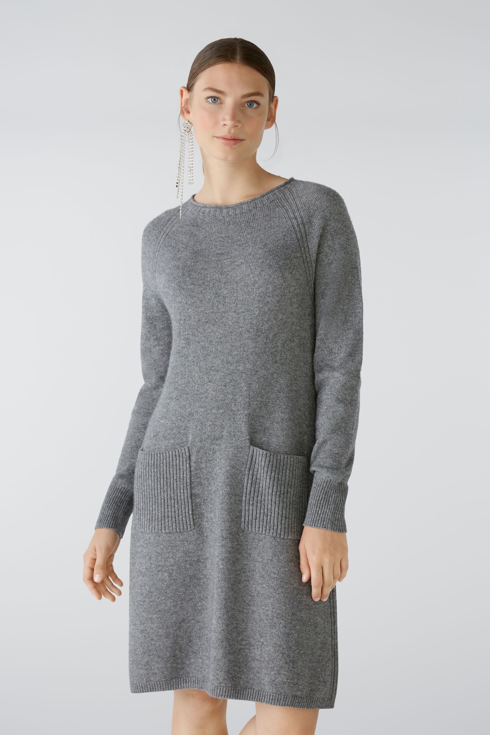 Strickkleid Wollmischung grey Oui Strickkleid