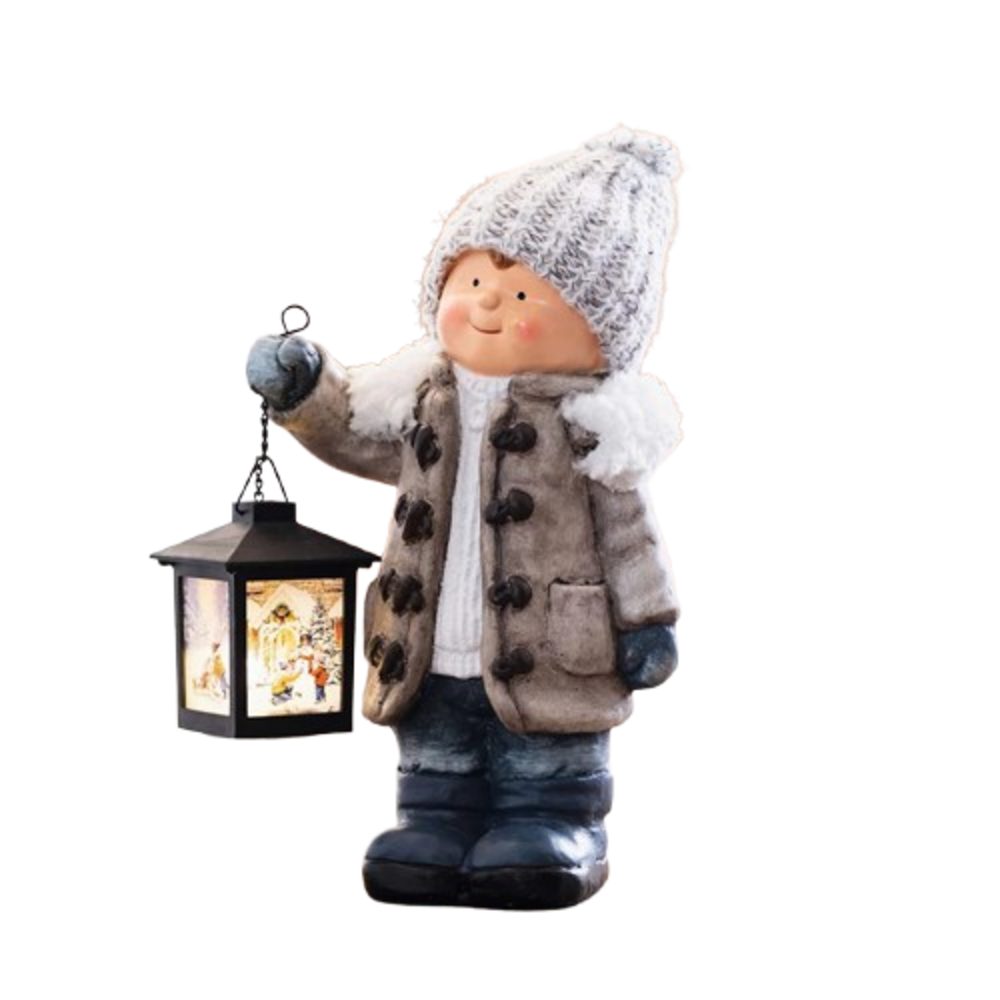 Home-trends24.de LED-Dekofigur LED Junge Laterne Winter günstig online kaufen