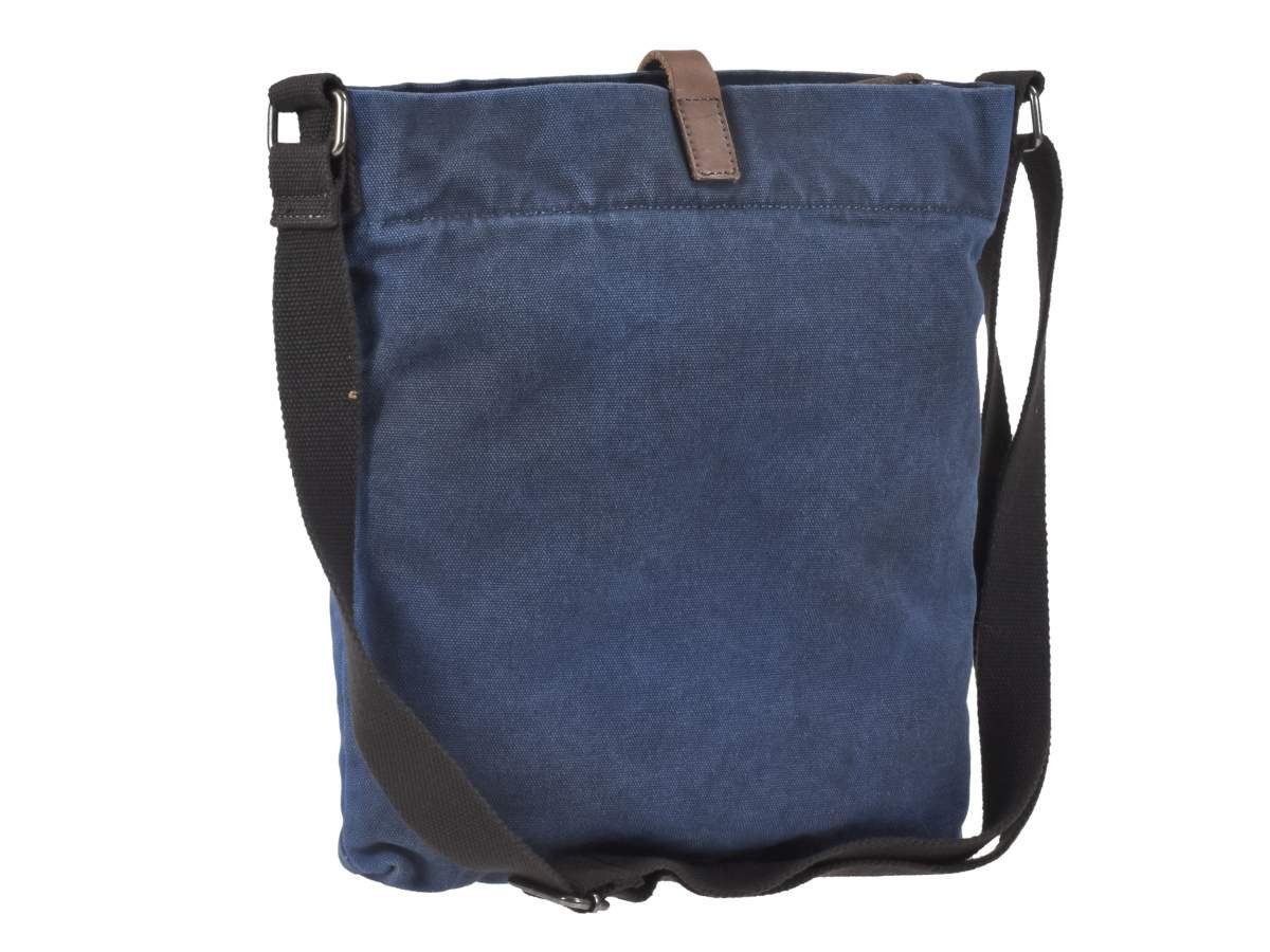 Blue used mit Schultertasche, Look Greenburry Edition, Umhängetasche Aviator 33x33cm Canvas Messenger Lederbesatz,