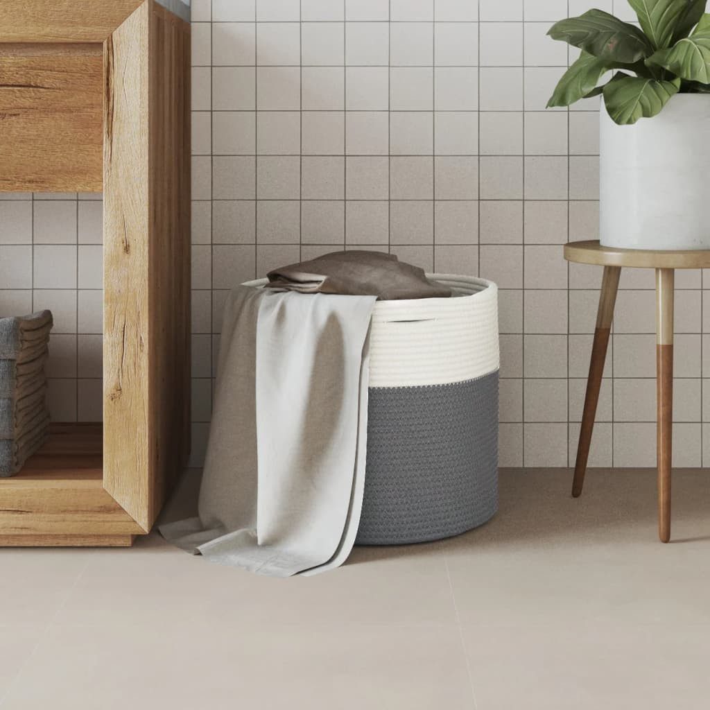 vidaXL Aufbewahrungskorb Aufbewahrungskorb Grau und Weiß günstig online kaufen