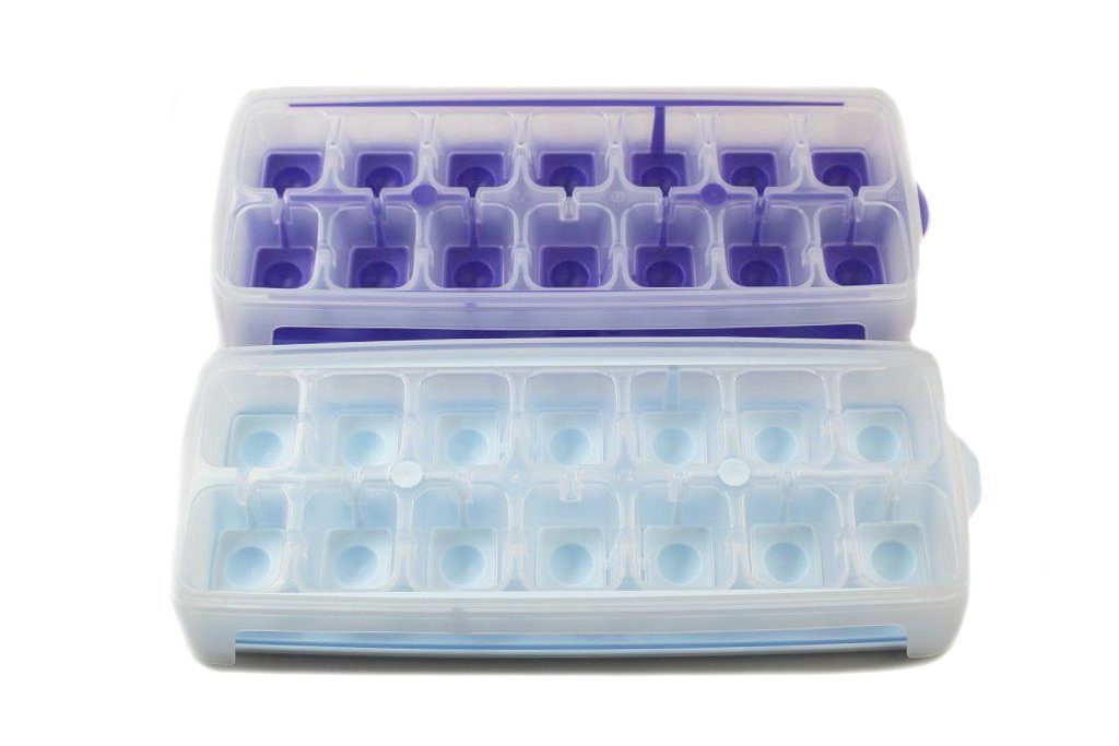 TUPPERWARE Eiswürfelform Eiswürfler lila-weiß + himmelblau