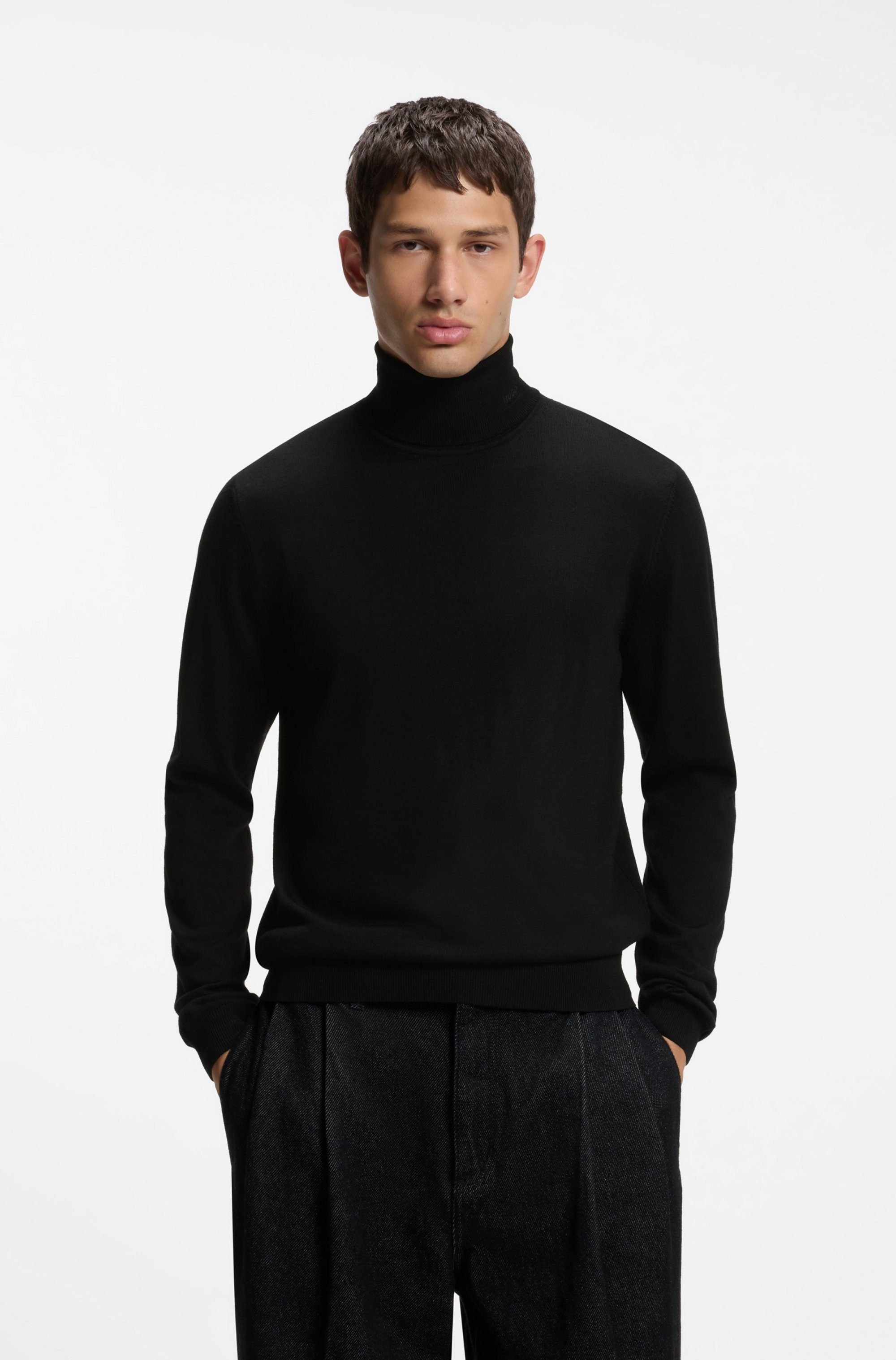 HUGO Rollkragenpullover San Thomas-M aus Merinowolle, regular fit