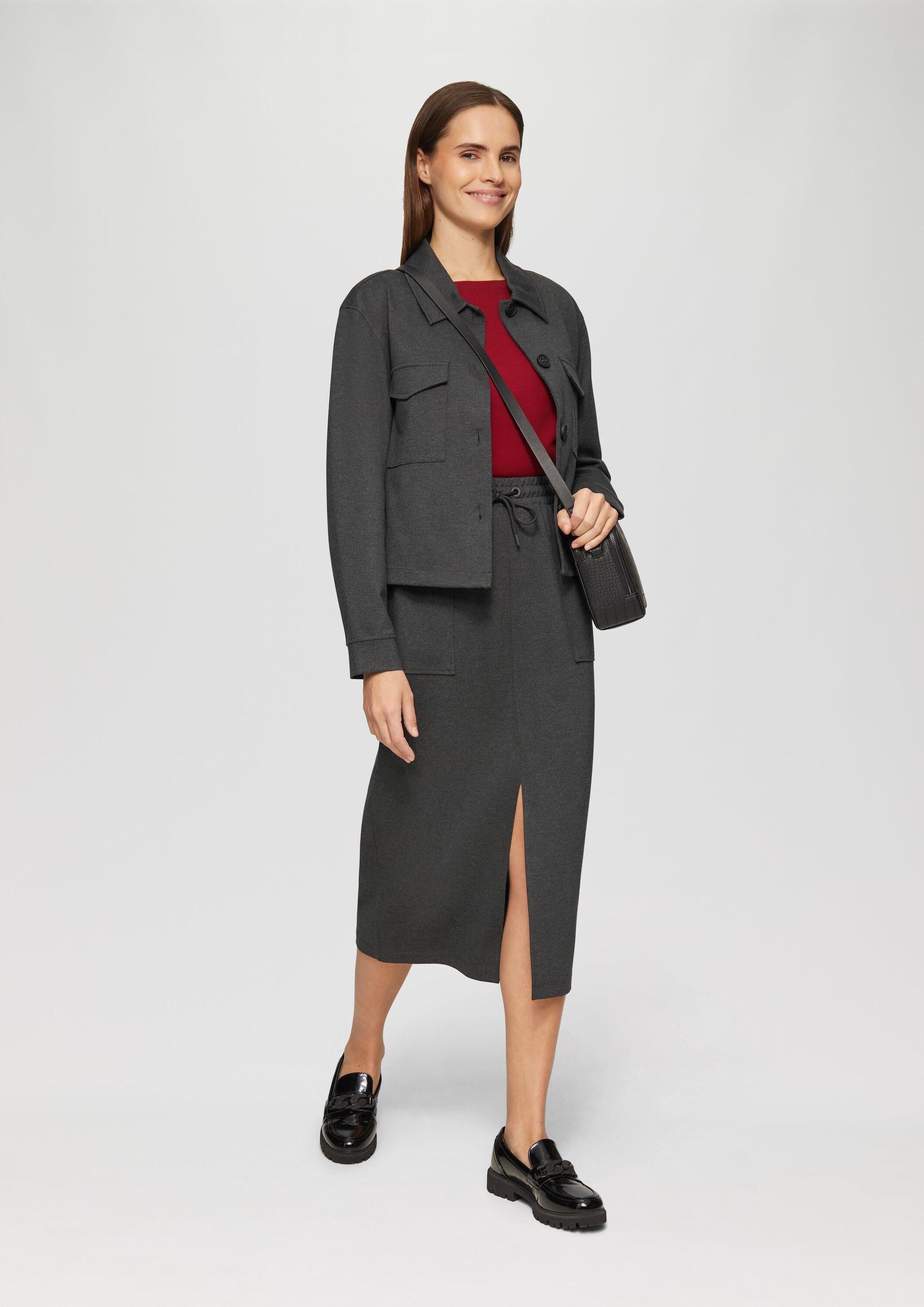 s.Oliver Midirock Rock Geschlitzter Midi-Rock aus Interlock-Jersey