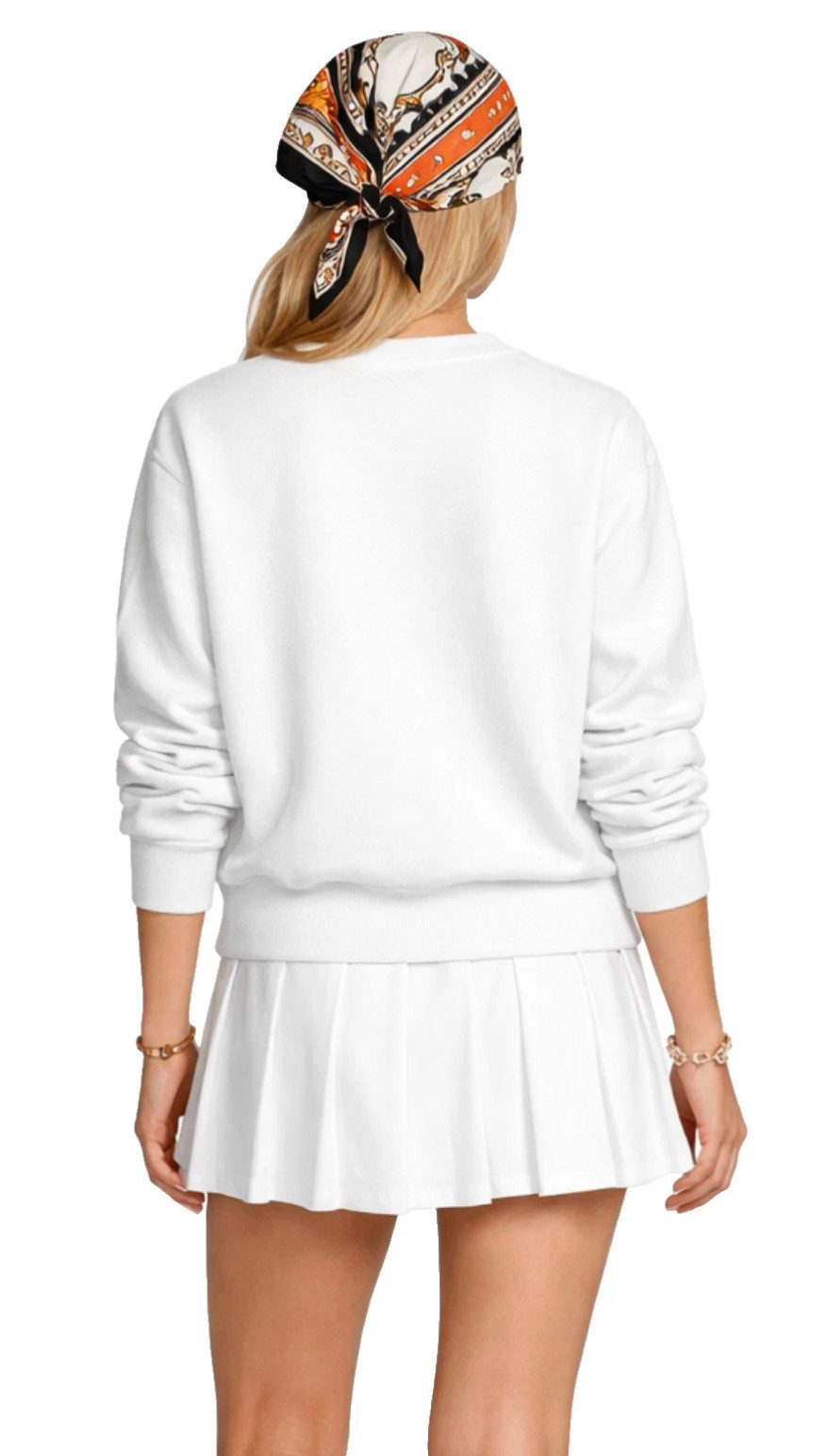 Polo Ralph Lauren Sweatshirt Damen Pullover mit besticktem Perlen Bead Logo "Authentifizierung per Ralph Lauren QR-Code möglich"