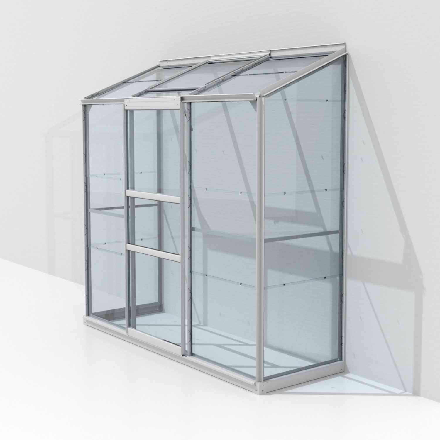 Vitavia Anlehngewächshaus Ida 1300, 3 mm Wandstärke, mit 3 mm Einscheibensicherheitsglas, inkl. Regenrinne