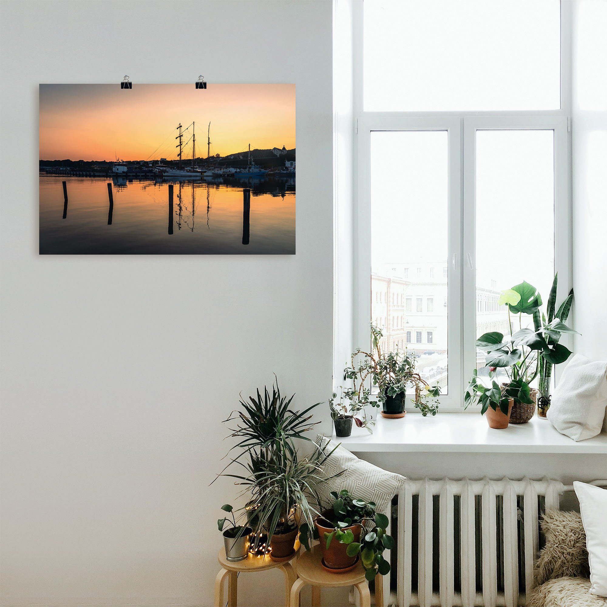 Artland Wandbild Rügen, Größen Poster Insel St), Schiffen (1 Bilder von der Leinwandbild, oder Booten von Hafen auf Wandaufkleber & Sassnitz in als versch. Alubild