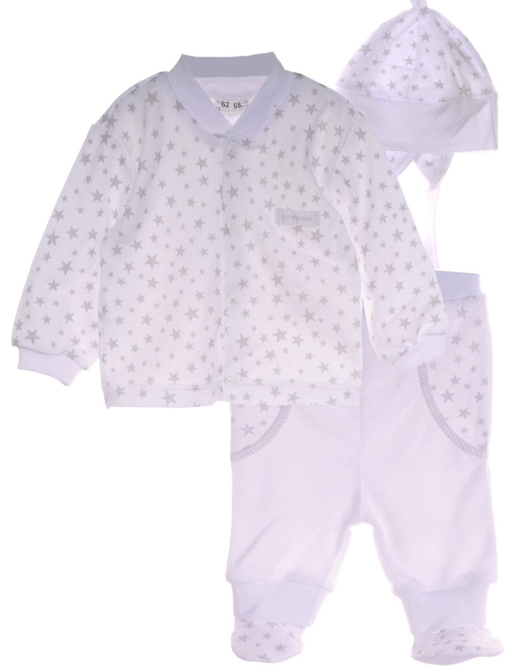 Schlupfhose Baby Anzug Hemdchen Hose Mütze Erstlingsset rosa blau