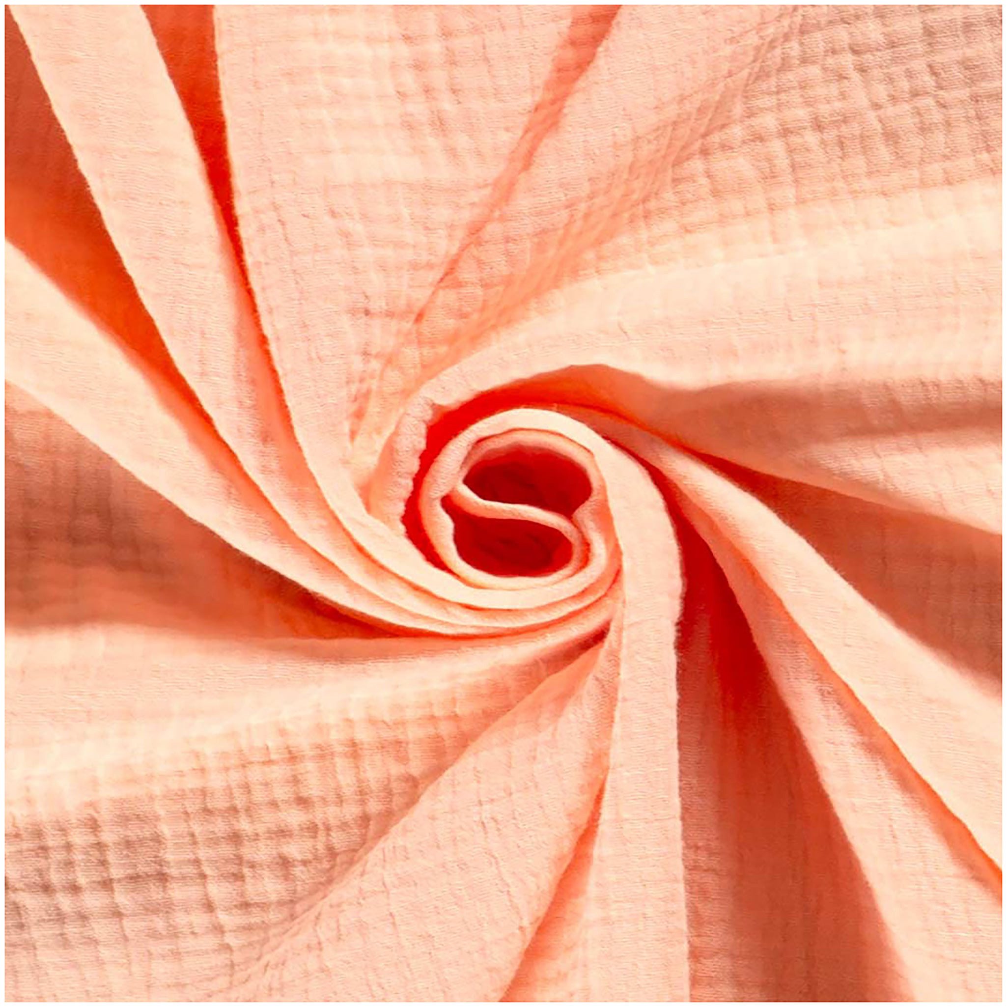 maDDma Stoff 50x130cm Musselin Stoff uni Meterware Mulltuch, lachs