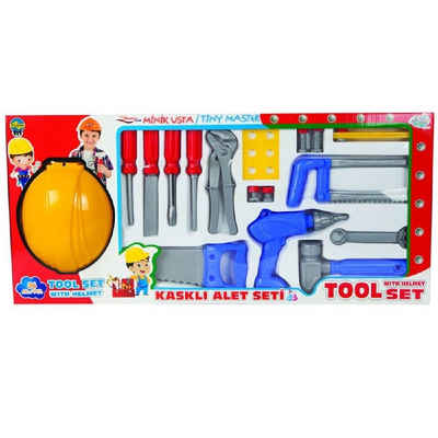 Pilsan Spielwerkzeug Kinderwerkzeugset 03249, mit Kinderwerkzeug, Kinderhelm, Säge, Schrauben