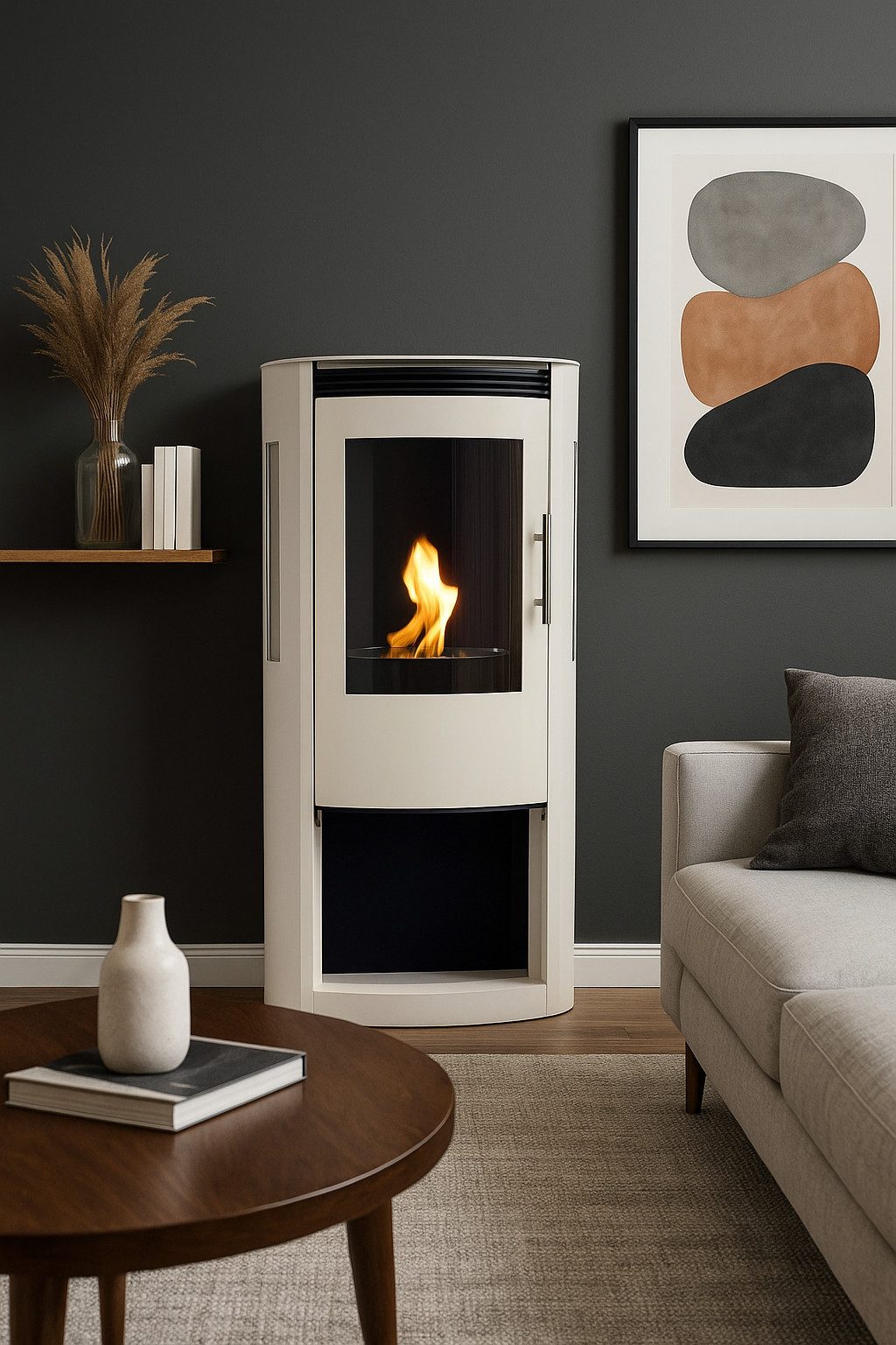 ScandiFlames Kaminofen Lincoln Ethanolkamin weiß oder schwarz, 1,9 kW, Bio-Ethanol, Standkamin