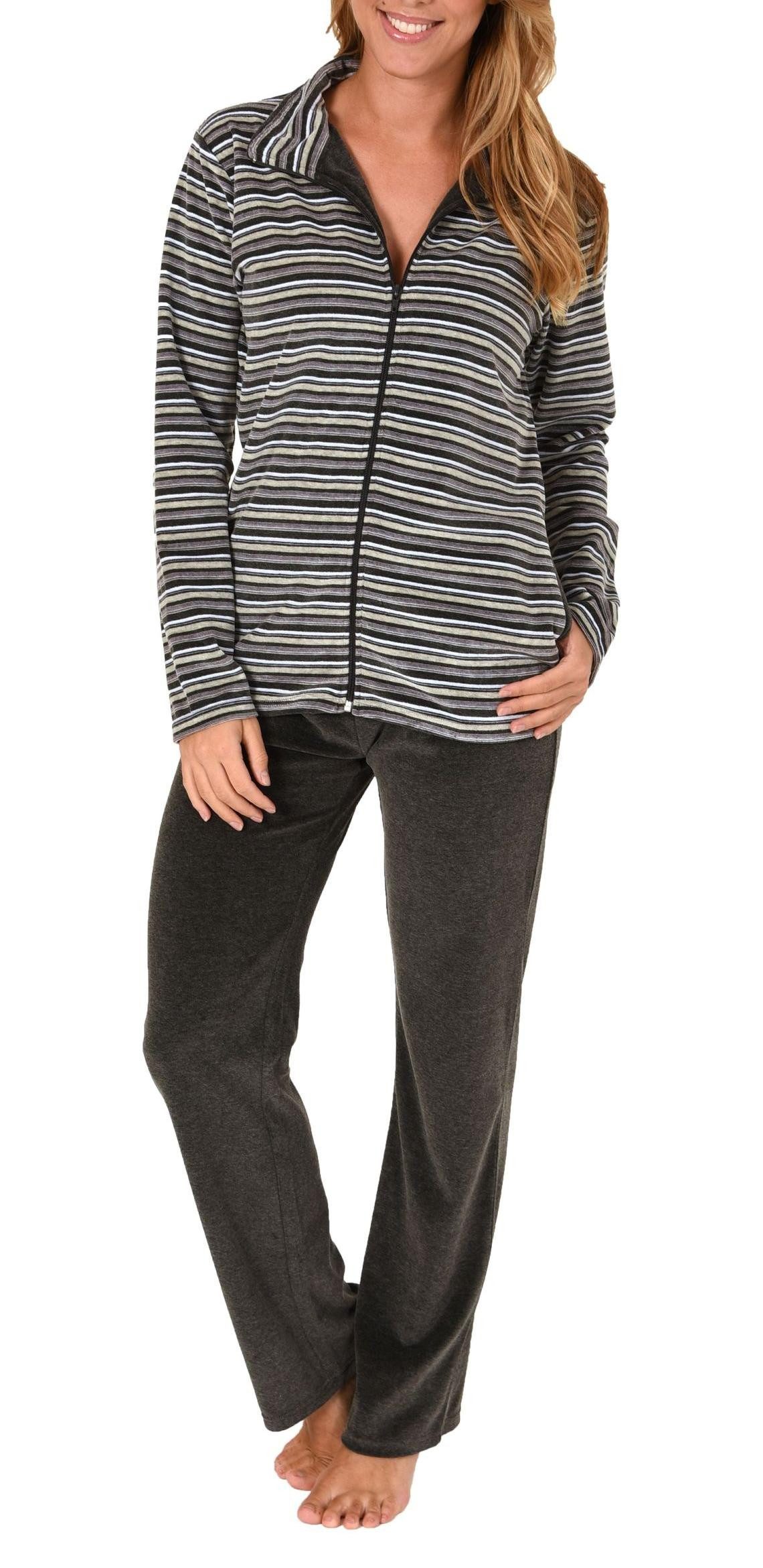 Normann Relaxanzug Langer Nicky Damen Hausanzug, Jacke mit Reißverschluss 281 216 98 001