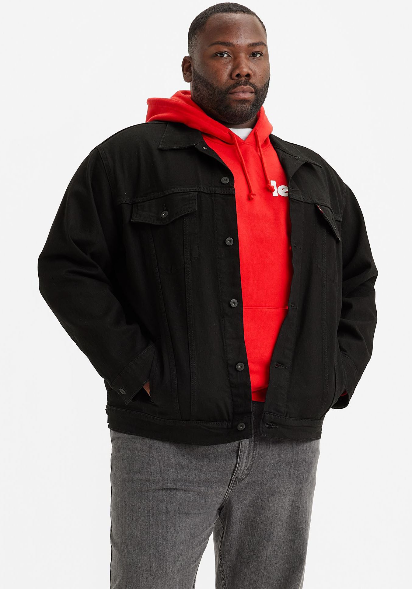 Levi's® Plus Jeansjacke BIG TRUCKER mit Knopfleiste und Brusttaschen günstig online kaufen