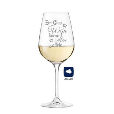KS Laserdesign Weißweinglas Weinglas mit Gravur ein Glas Wein kommt selten allein, Glas, Lasergravur