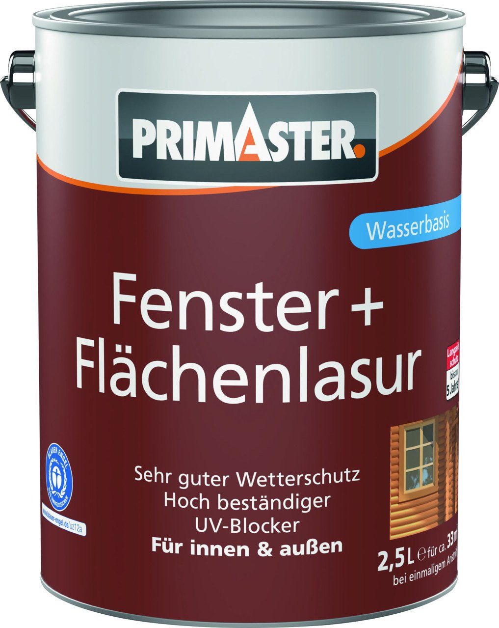 Lasur Primaster Fenster + Flächenlasur 2,5 L mahagoni