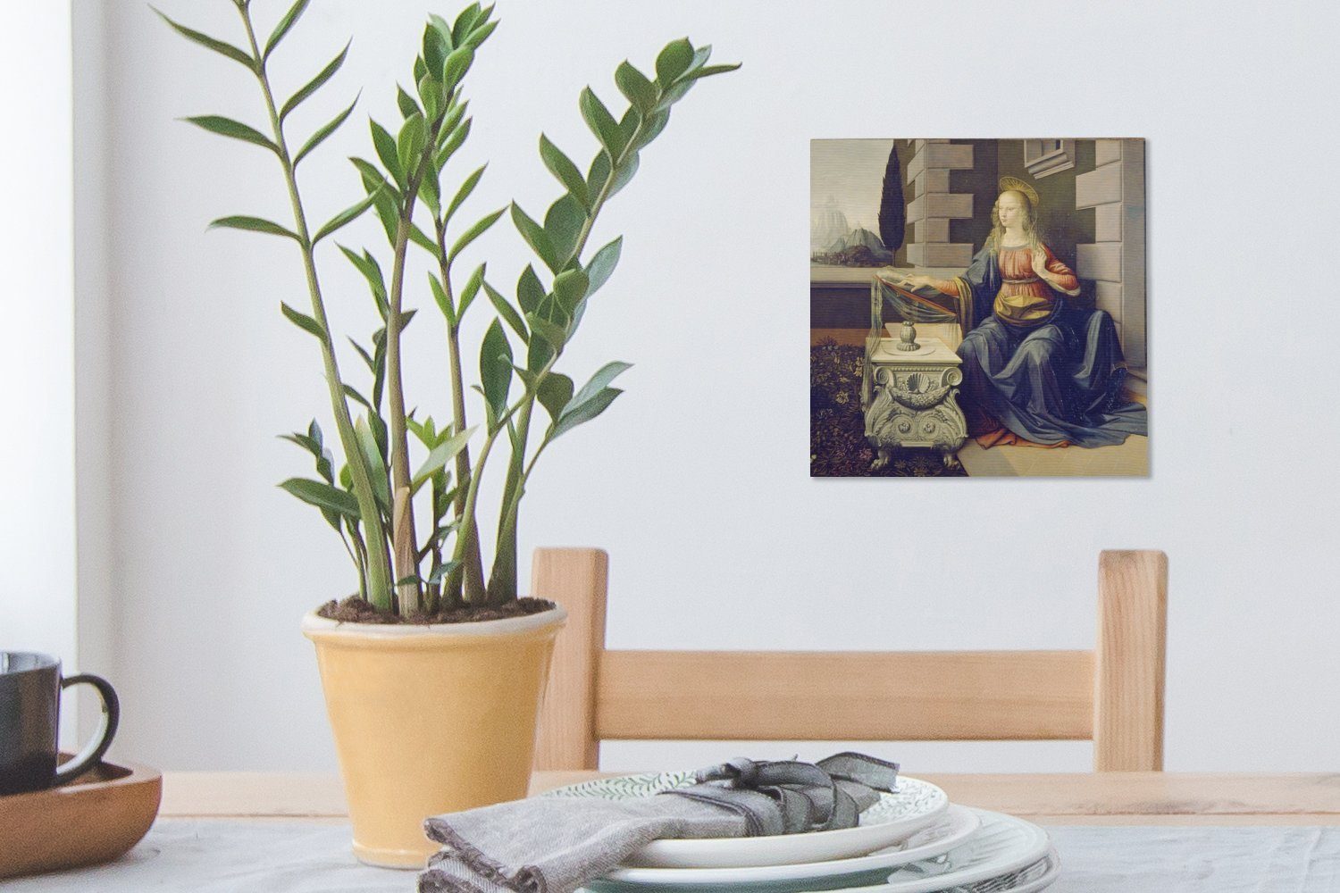 St), OneMillionCanvasses® (1 Leinwandbild Schlafzimmer Leinwand bunt Wohnzimmer Verkündigung für Bilder - da Vinci, Leonardo Die