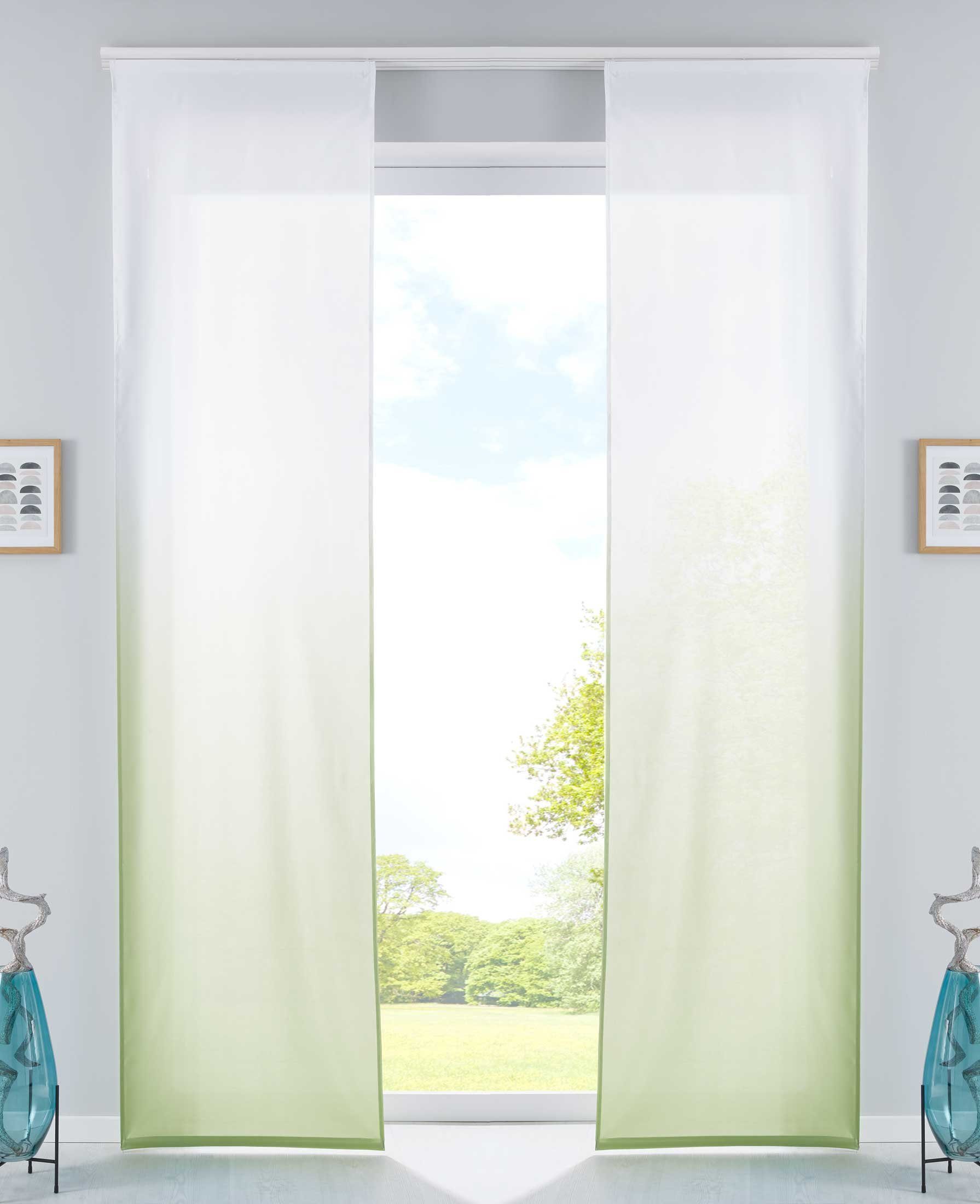 Gardinenbox Schiebegardine (2 St), Klettband, blickdicht, Microfaser, Flächenvorhänge Blickdicht Farbverlauf 85425N2