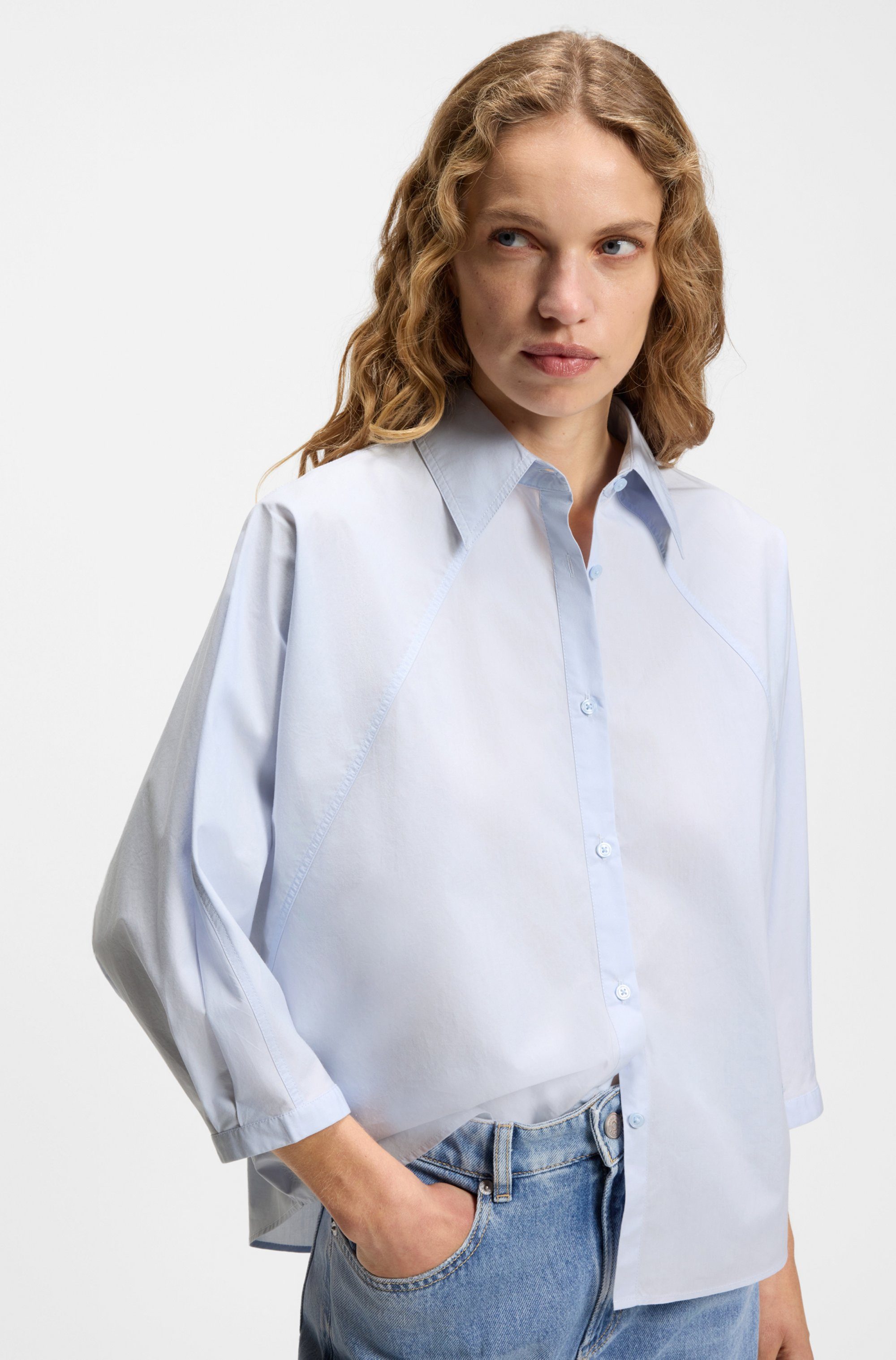 BOSS ORANGE Hemdbluse Belenta Premium Damenmode aus Baumwoll-Popeline, mit günstig online kaufen