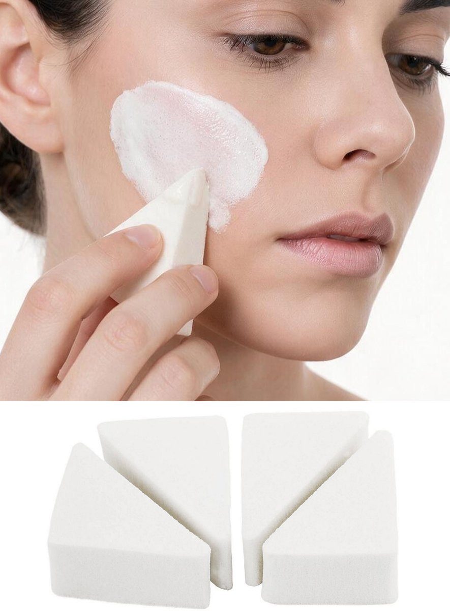 Metamorph Make-up Schwamm Schminkschwamm aus Latex dreieckig, Schwämmchen-Set zum Auftragen von Make-up und SFX