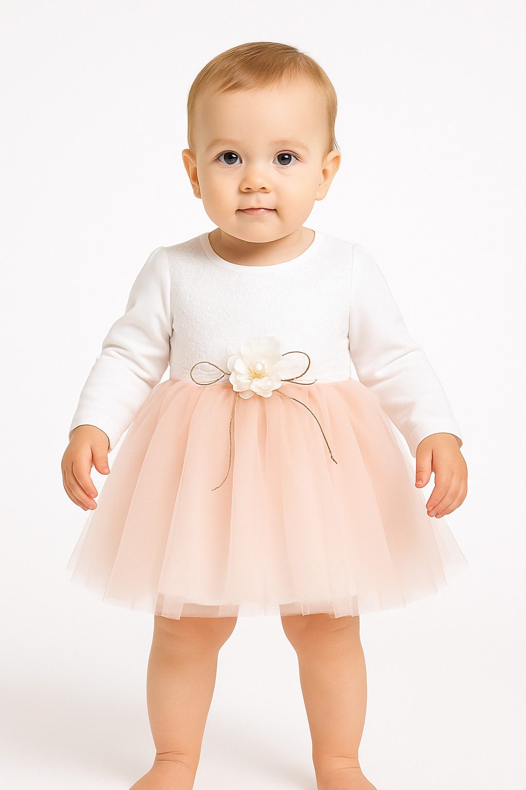 Lorey Medtec Partykleid Mädchen Kleid, Taufkleid, Prinzessin Kleid, Rosa, 100% Baumwolle