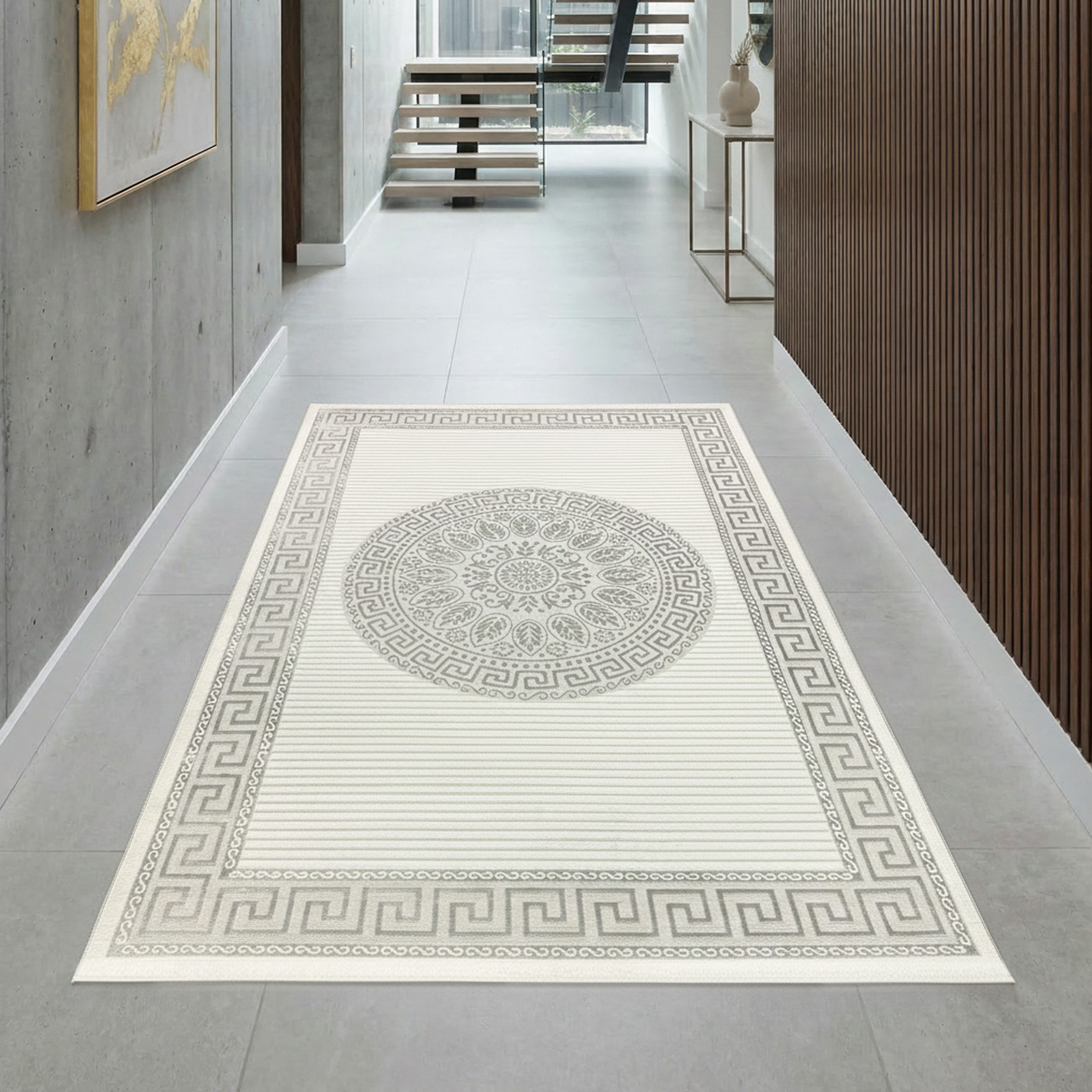 TeppichHome24 Designteppich Dekorative Motivstruktur, rechteckig, Höhe: 8 mm, pflegeleicht, strapazierfähig, für Fußbodenheizung geeignet